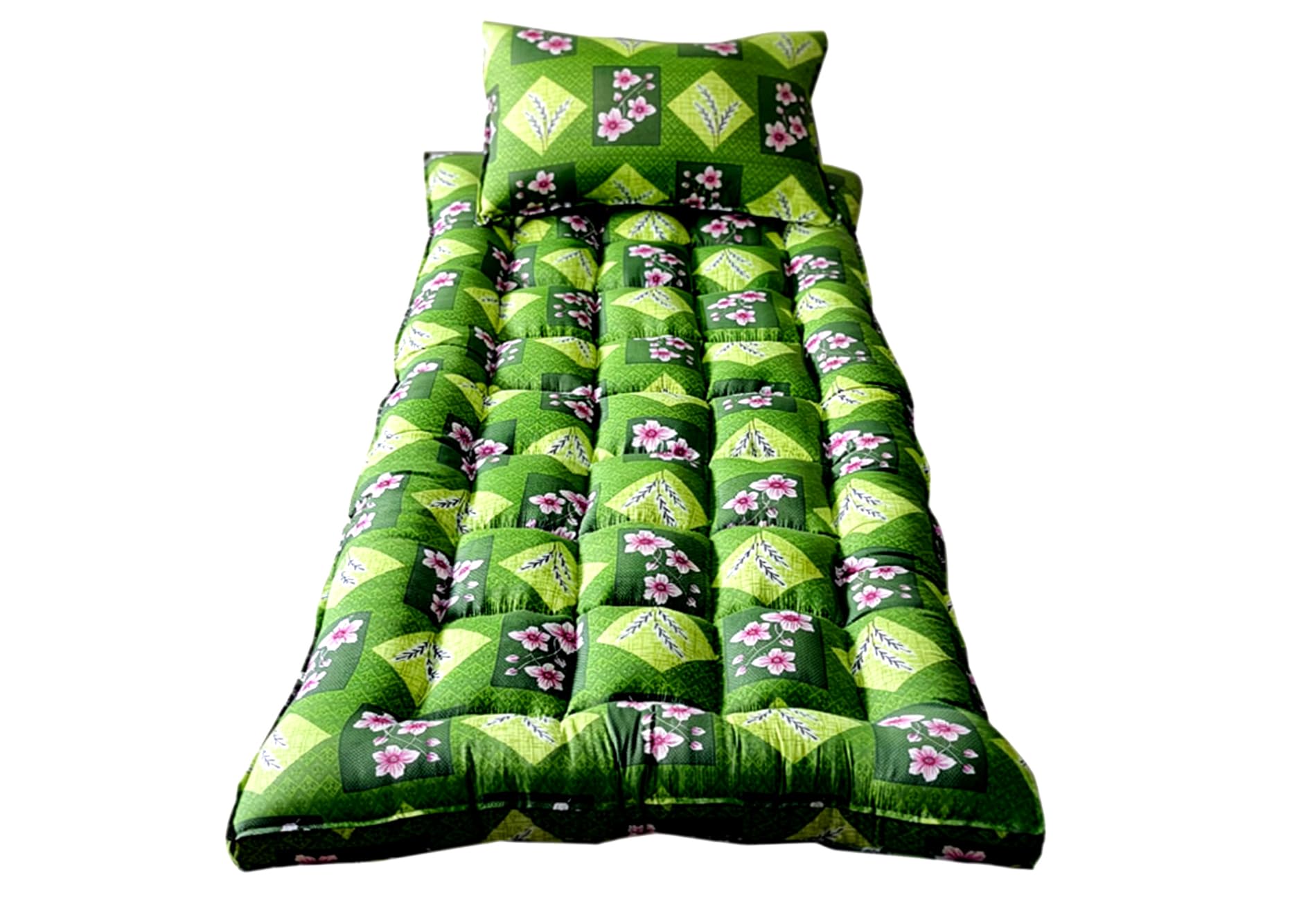 Flamo Organic Kapok Silk Cotton Ilavam Panju Cotton Foldable Hostel Bed Mattress (6.25 x 2.5 ft / 75 x 30 x 3 inch),Multicolour.