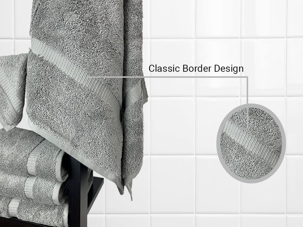 Towel Bazaar Premium Turkish Cotton Super Soft And Absorbent Towels (4-Piece Bath Towels, Gray)