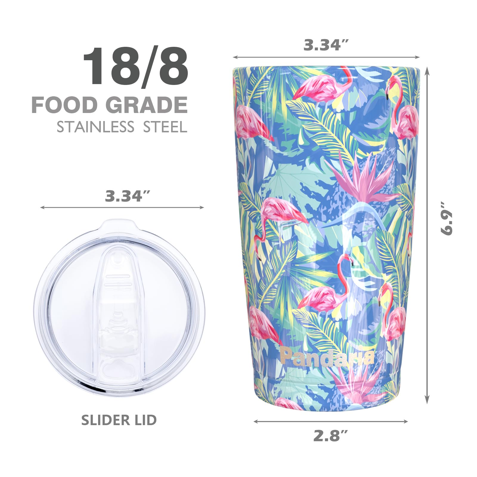 20 Oz Stainless Steel Vacuum Insulated Tumbler With Lid - Double Wall Travel Mug Water Coffee Cup For Ice Drink & Hot Beverage,