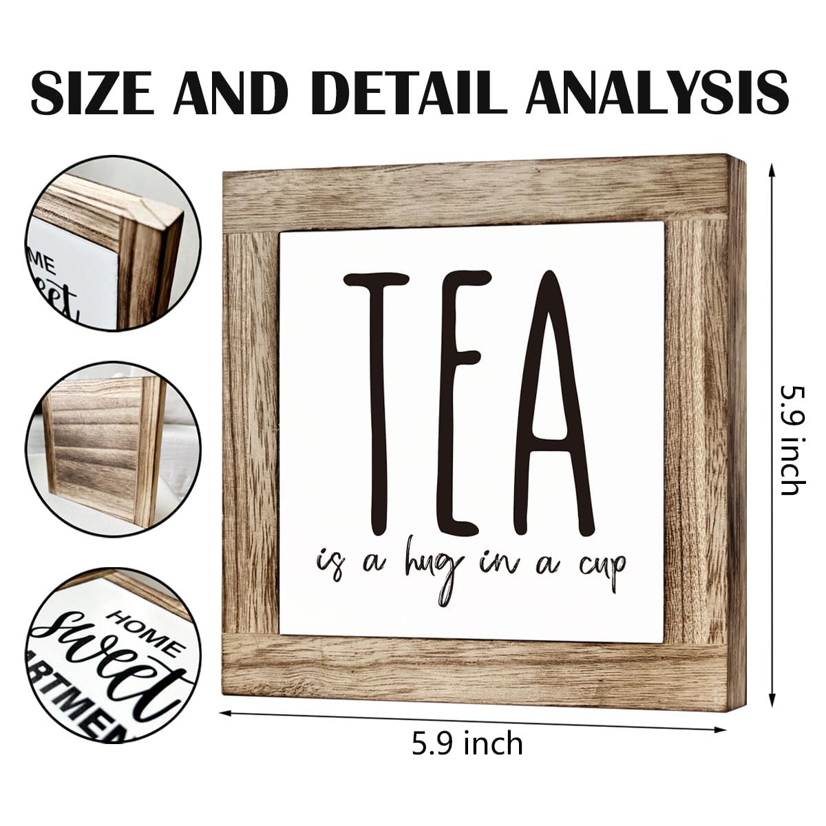 Tea is A Hug in A Cup, Wooden Box Signs for Home Decor, Rustic Wooden Table Sign, Teas Bar Decors, Teas Station Wood Decors, Far