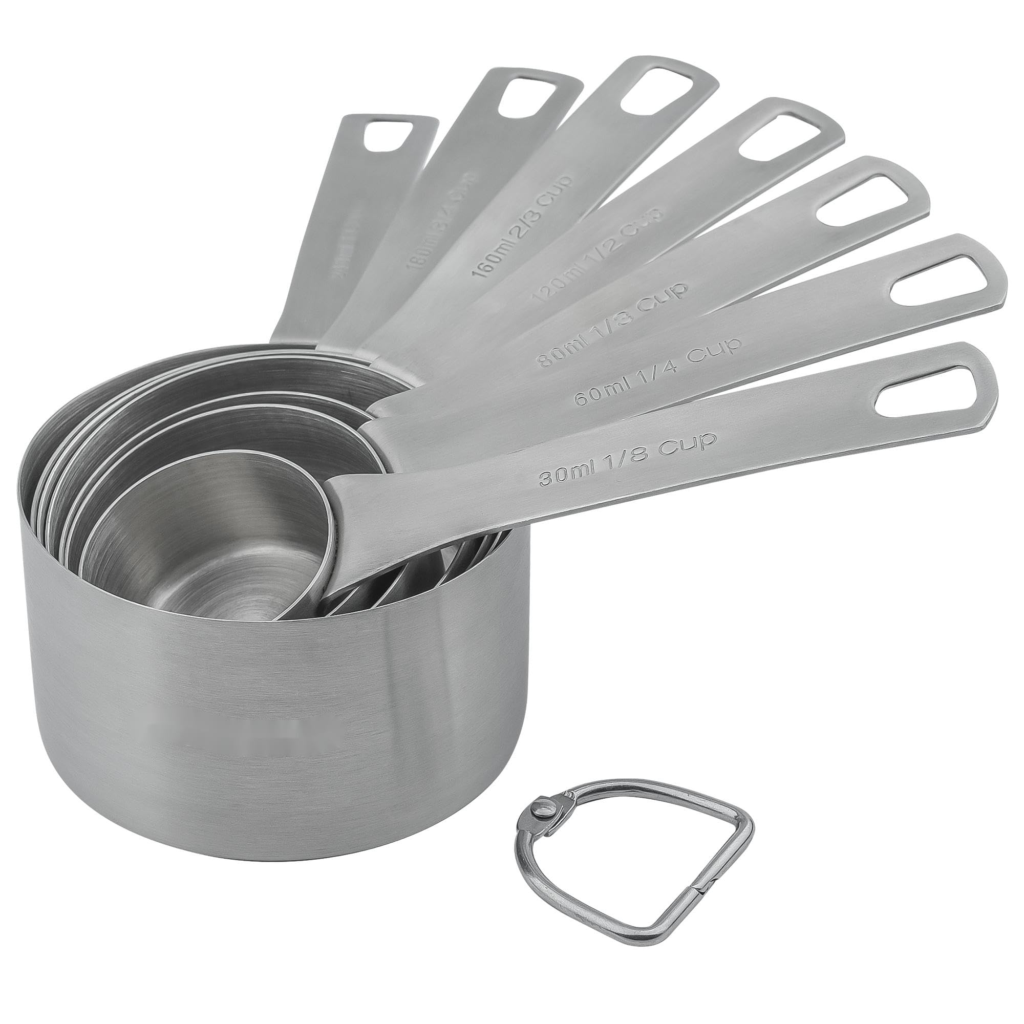Measuring Cups With 3/4 Cup Measuring Cup Set Of 8, Stainless Steel Measuring Cups, Metal Measuring Cups Stainess Steel, Dry Mea