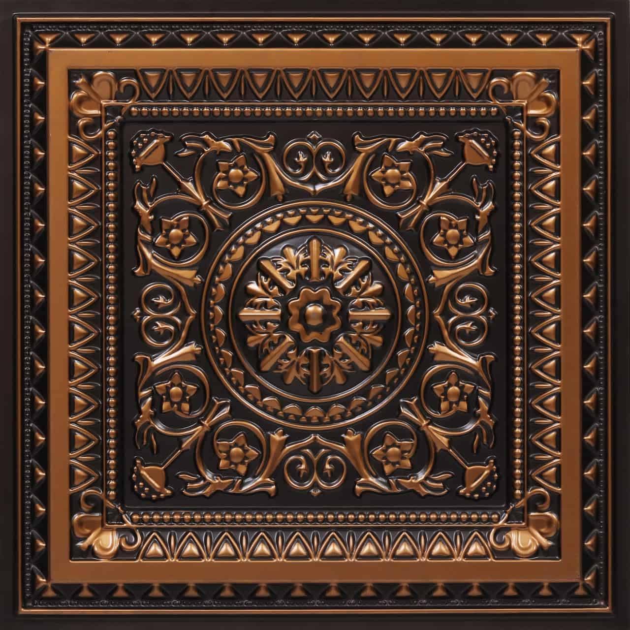 From Plain To Beautiful In Hours 223ac-24x24-50 La Scala PVC 2  x 2  Lay-in or Glue-up Ceiling Tile (Covers / 200 sq.ft), Antiqu