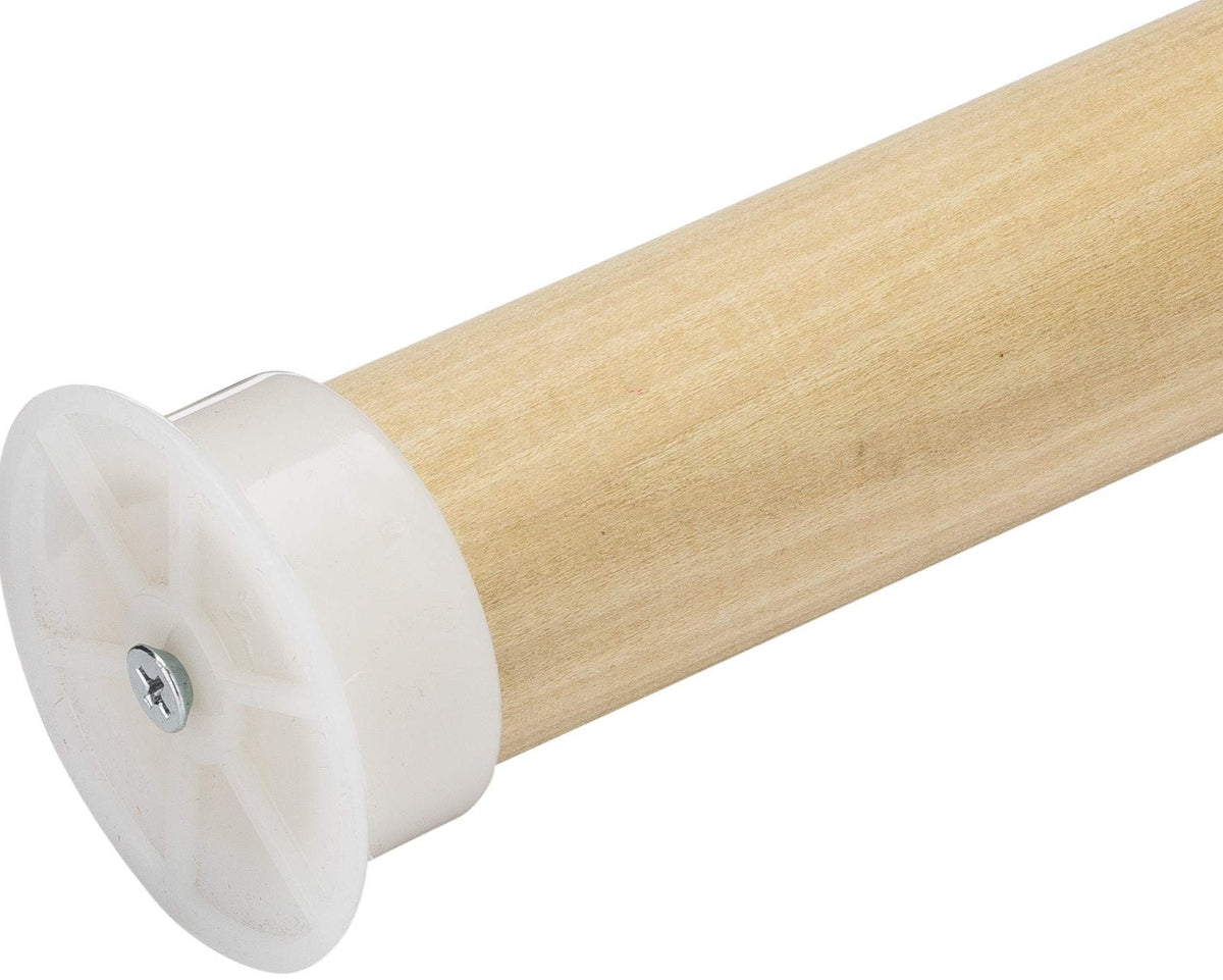 1 3/8'' Thick Solid Wood Closet Pole With Plastic End-Brackets (3 Ft)
