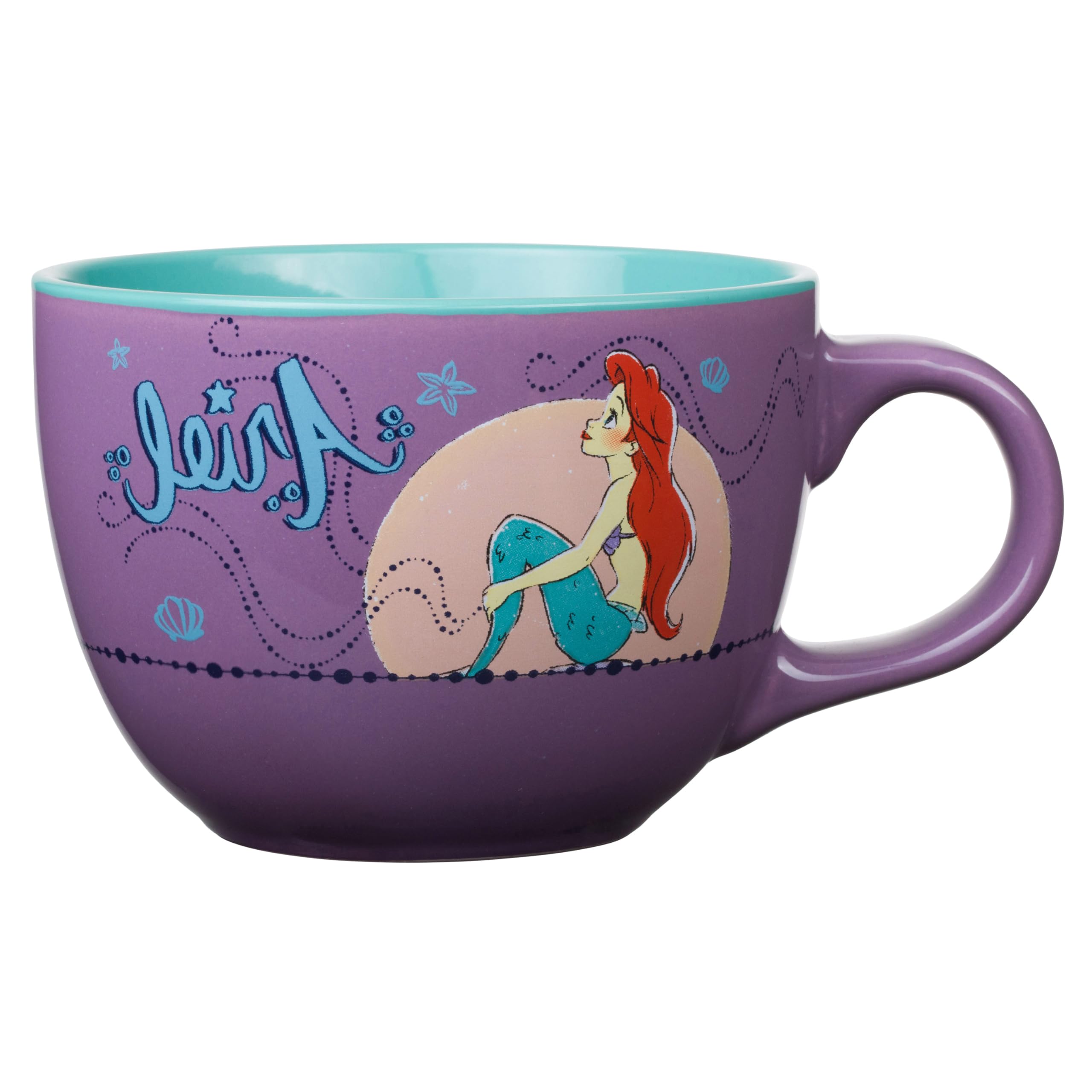 Silver Buffalo Disney Princess Little Mermaid Ariel Moonlight Ceramic Soup Mug  24 Ounces