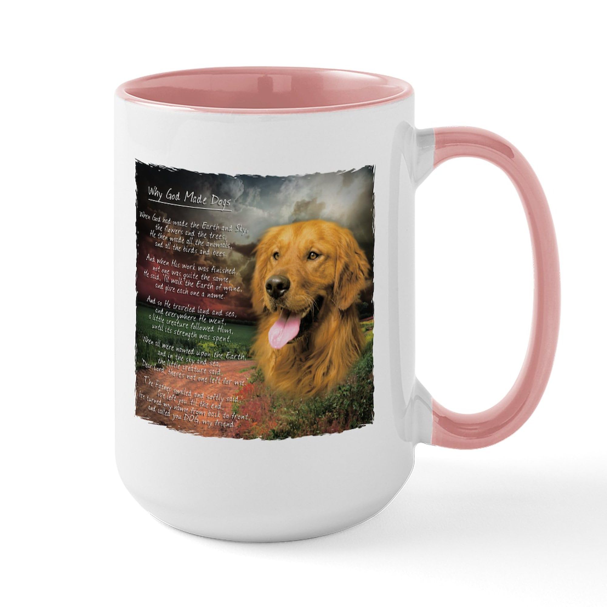 CafePress Why God Made Dogs Golden Retriever Large Mug 15 oz (444 ml) Ceramic Coffee Mug