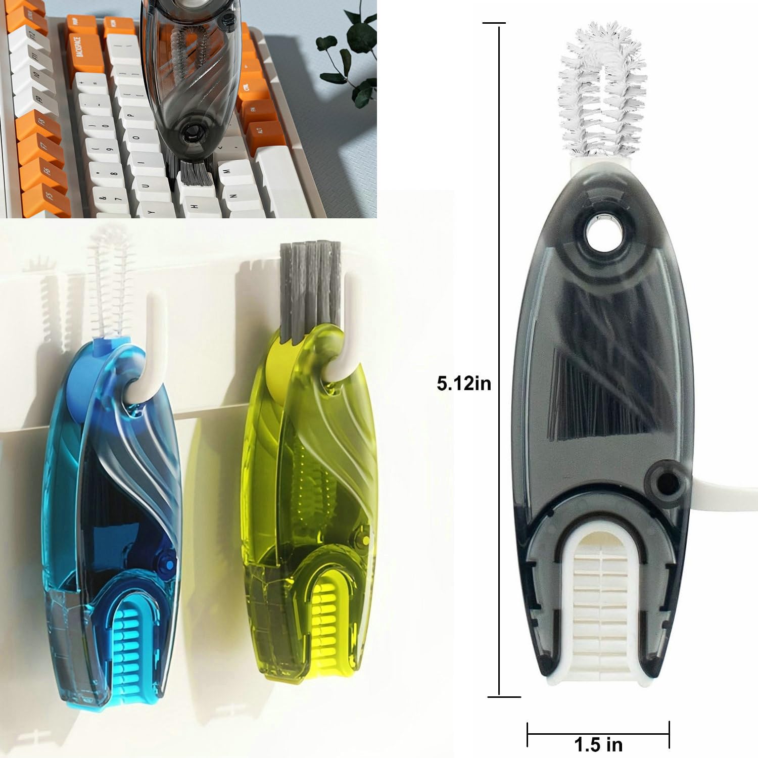 Craftinaround 4In1 Multifunctional Cleaning Brush Set, 1Pc Bright Grey, Plastic