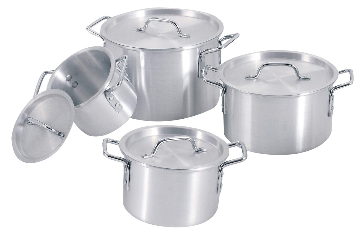 Uniware Heavy Gauge Aluminum Sauce Pot Set (8 Pcs Set (2 3.5 5.5 8 Qt))