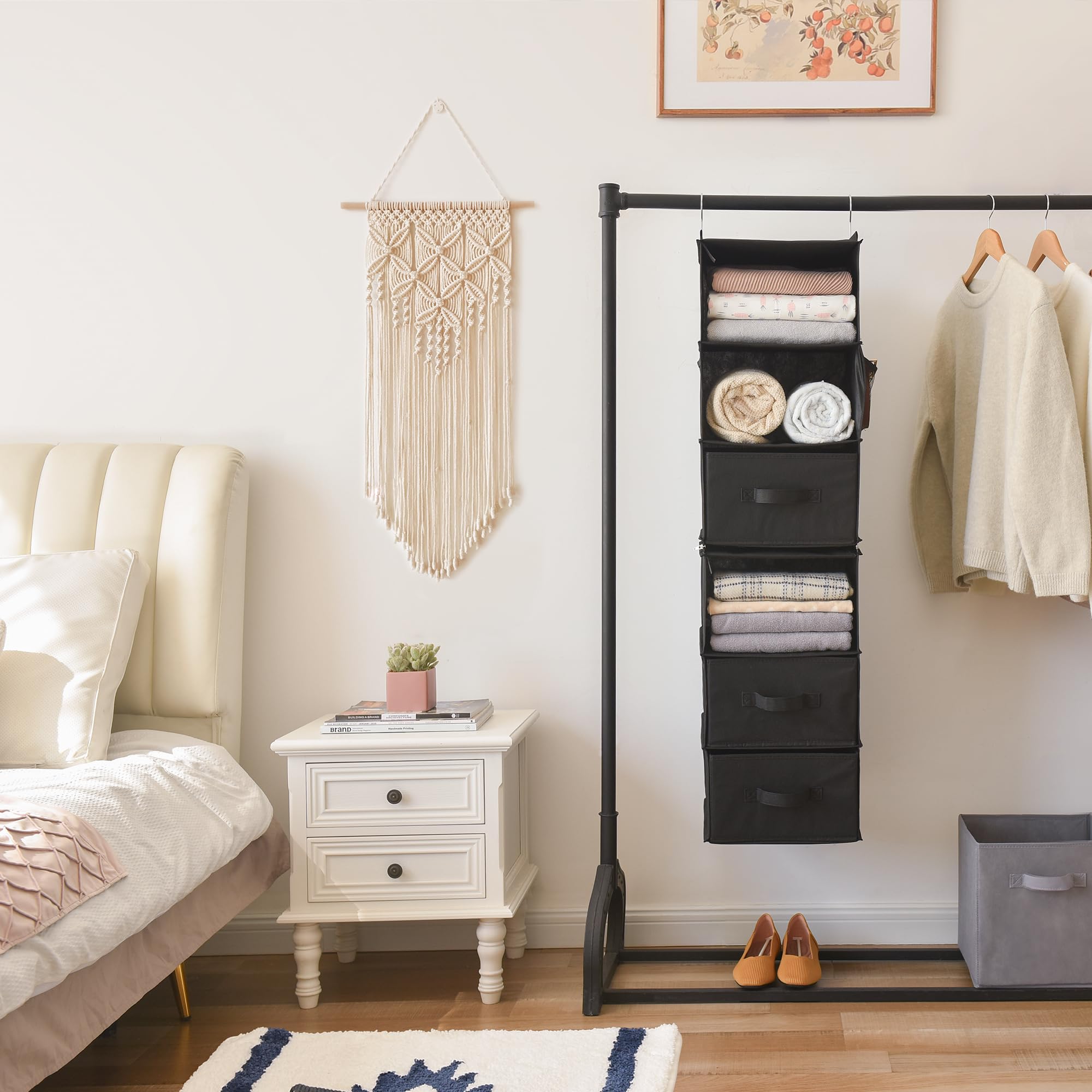 Granny Says 6-Shelf Hanging Closet Organizer, Closet Organizers And Storage, Separable To 2 Pack 3-Shelf Hanging Shelves, Closet
