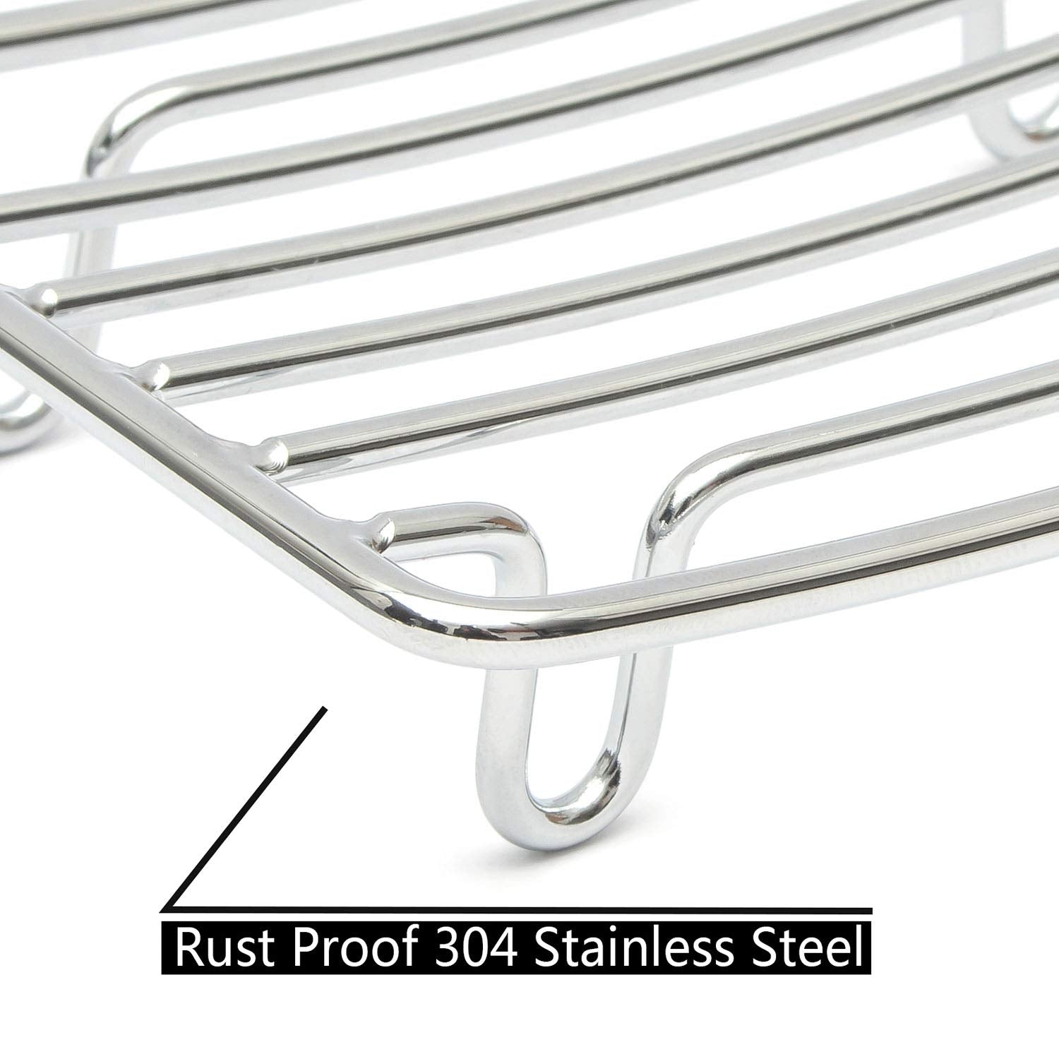 GUUKAR Bar Soap Dish Holder for Shower Bathroom Stainless Steel Rust Proof Self Draining with White Soap Saver Pad