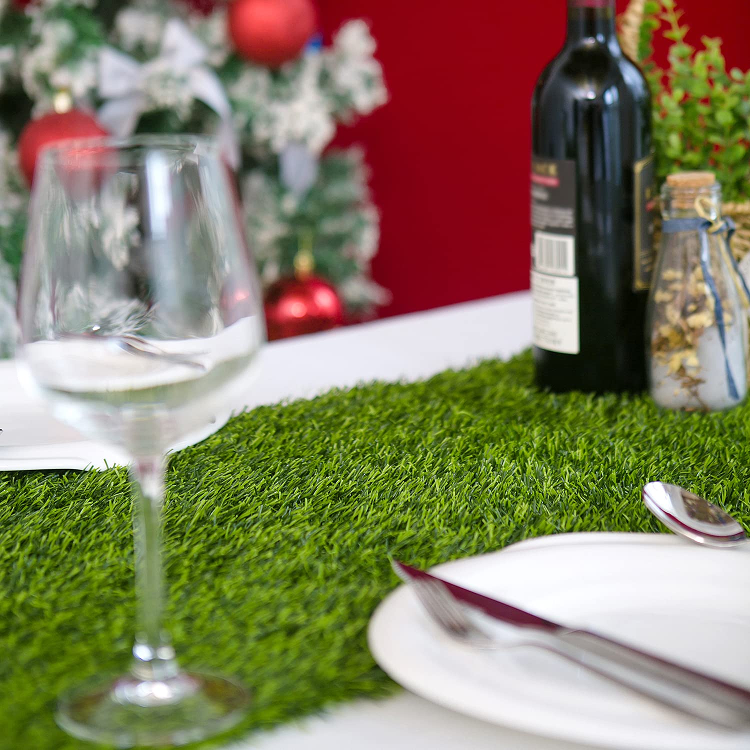 Artificial Grass 14 X 48 Inch Table Runner, Perfect For Spring, Fall Holidays, Parties, Catered Presentations, Baby Showers, Bir