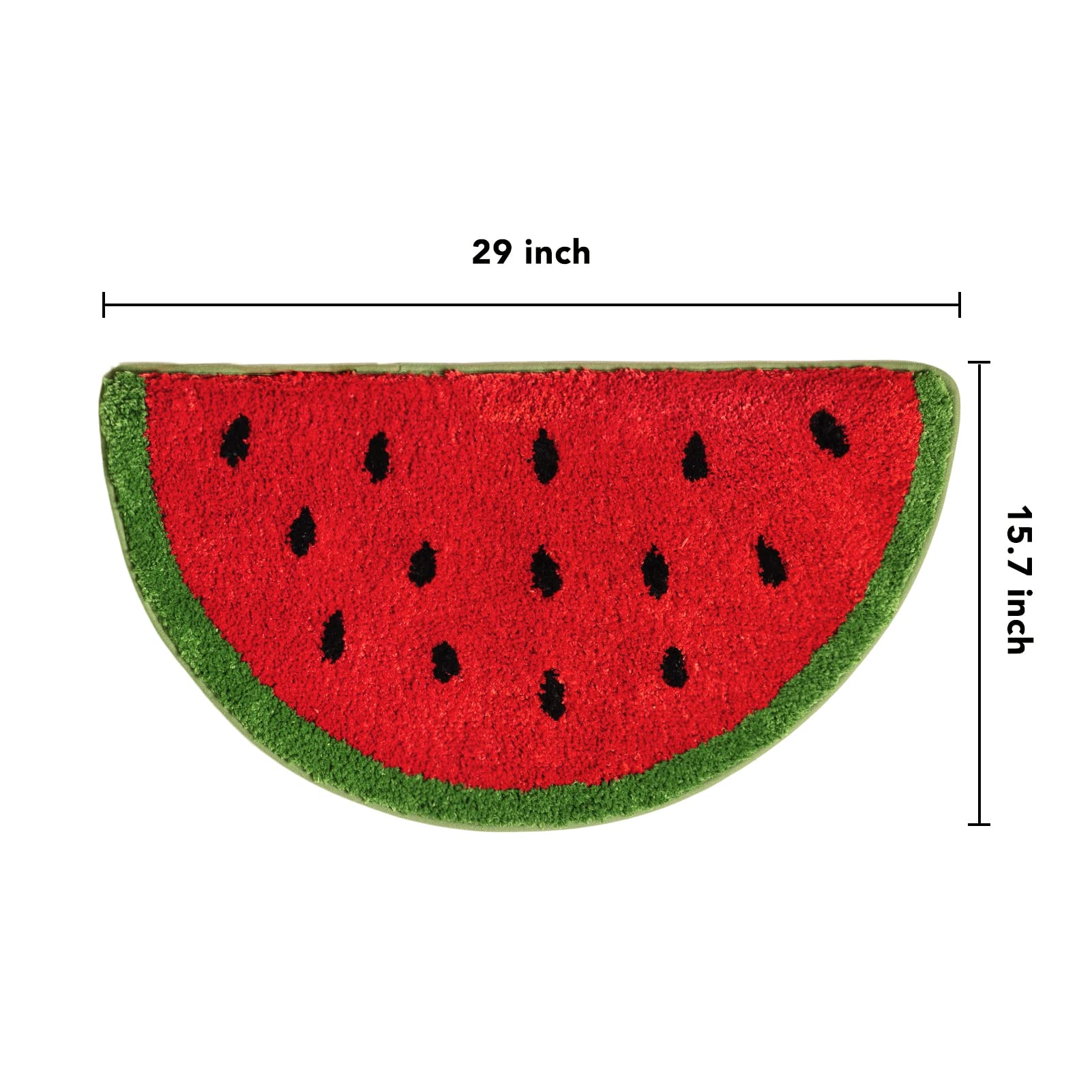 Frozzur Watermelon Cute Bath Mat For Bathroom, Summer Welcome Mat Non Slip Fruit Shaped Washable Bathtub Rug Bathroom Tub Waterm