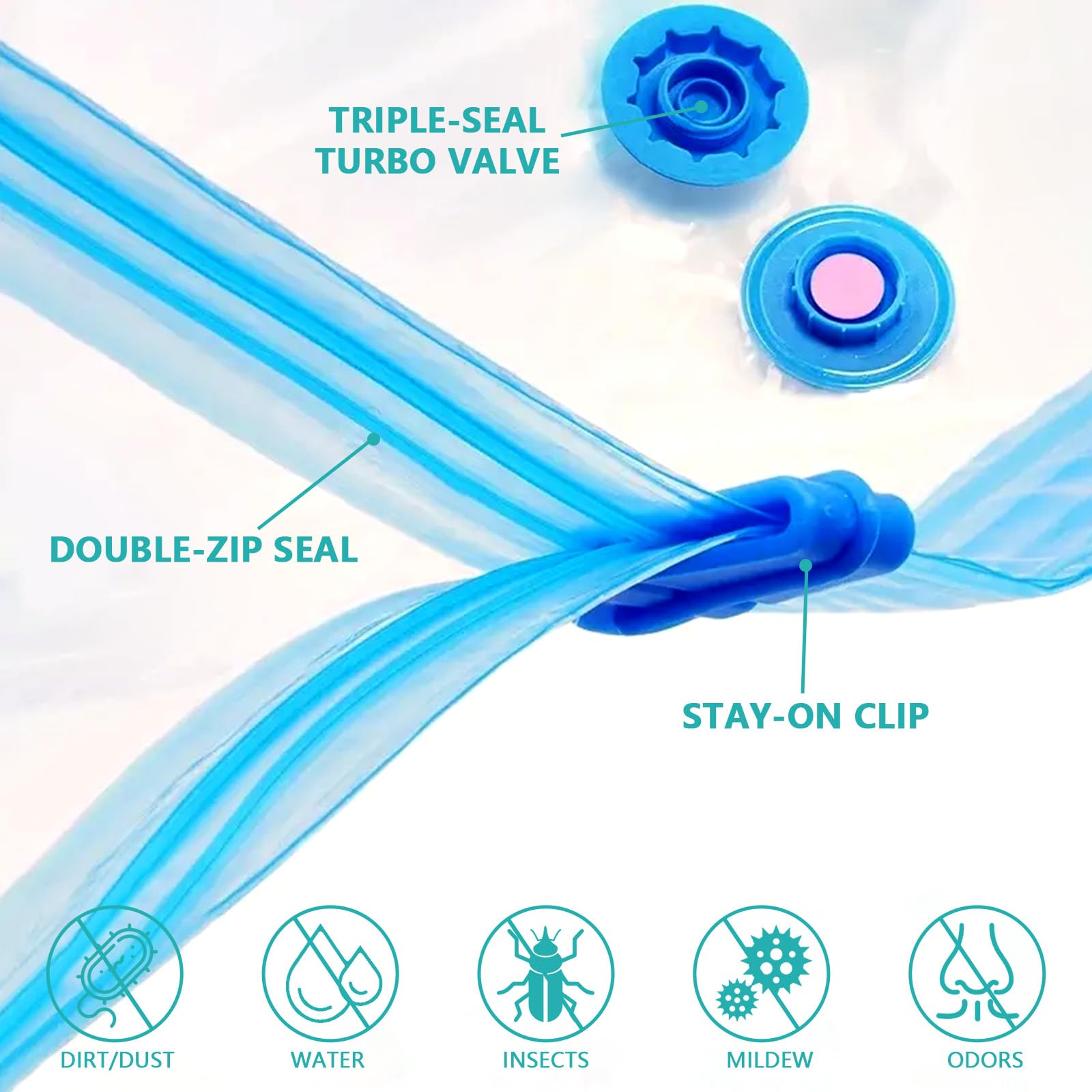 Vacuum Storage Bags with Electric Pump, Travel Vacuum Bags,Space Saver Vacuum Storage Bags,Vacuum Seal Bags for Clothes, Bedding