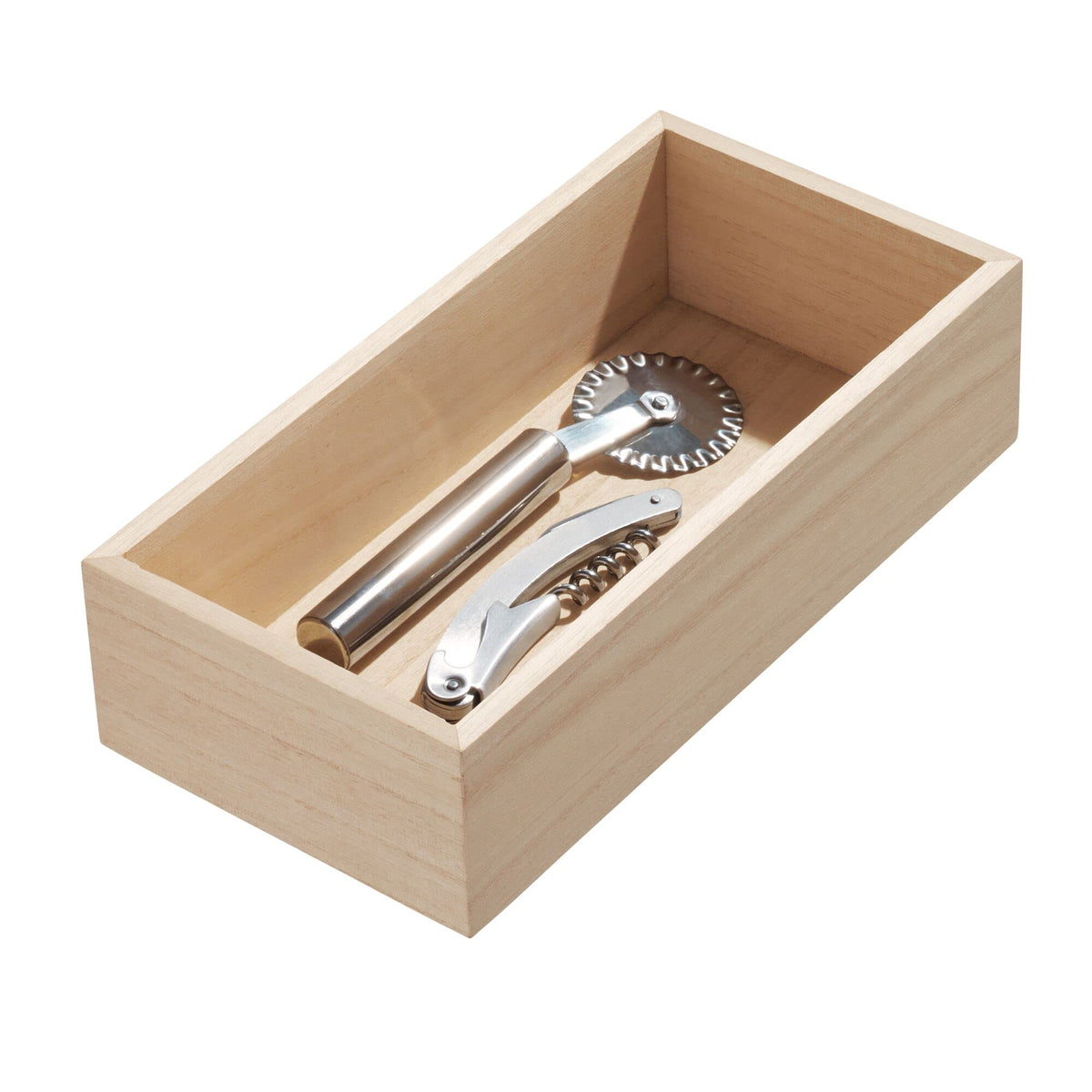 Idesign Renewable Paulownia Wood Collection Drawer Organizer Bin, 5'' X 10'' X 2.5'', Natural
