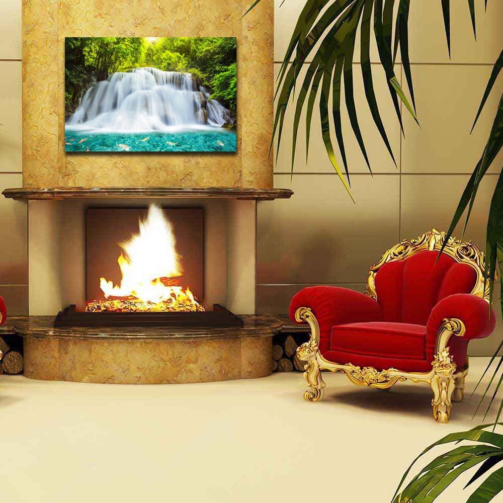 Pitaara Box Huai Mae Kamin Waterfall in Kanchanaburi Thailand | Peel & Stick Vinyl Wall Sticker for Bedroom & Living Room | 24 x