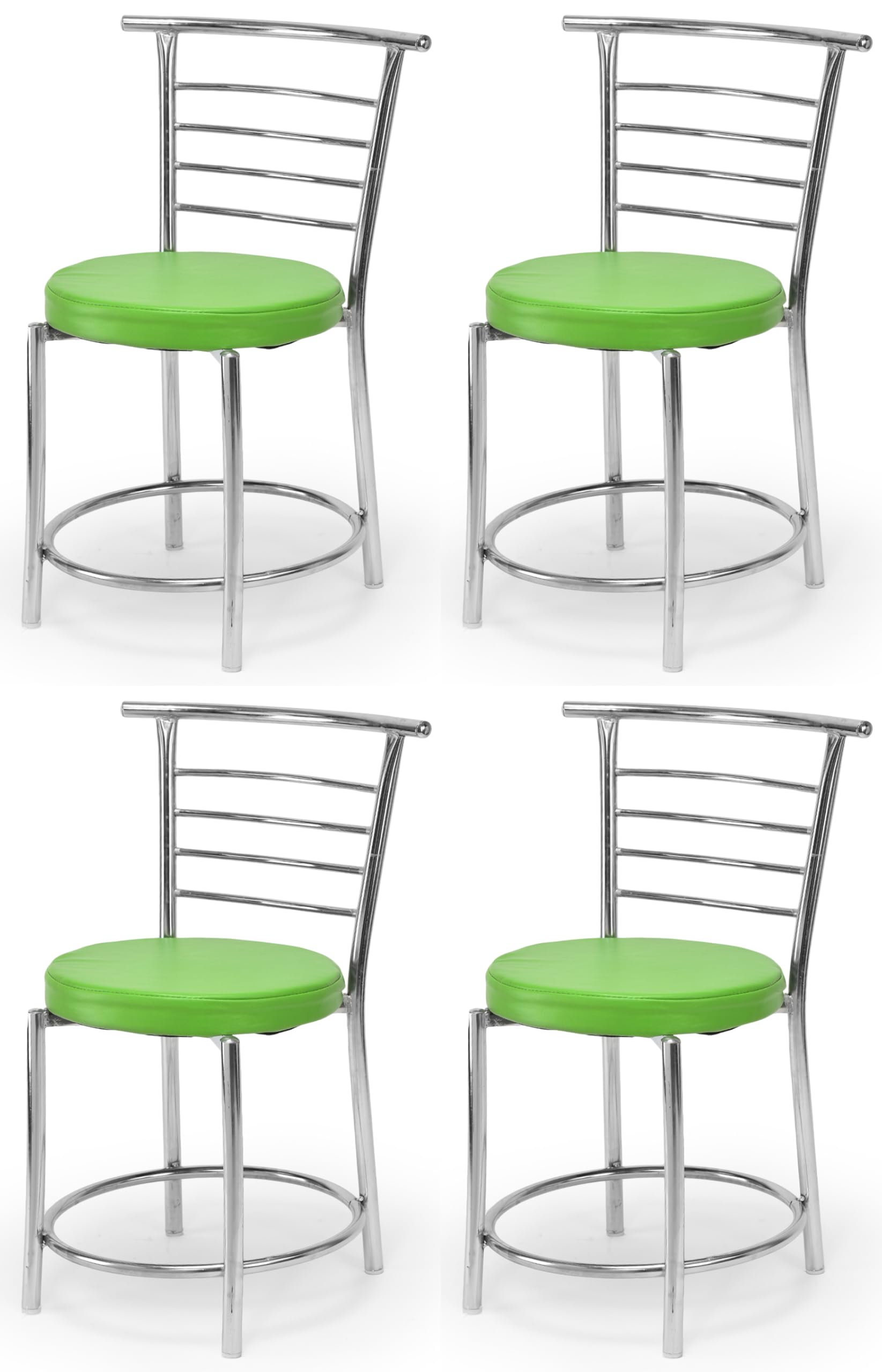 Goyal Steel & Furniture Chairs For Dining Table, Steel Chair, Dining Chair With Comfortable Cushion (4, Green, Standard)