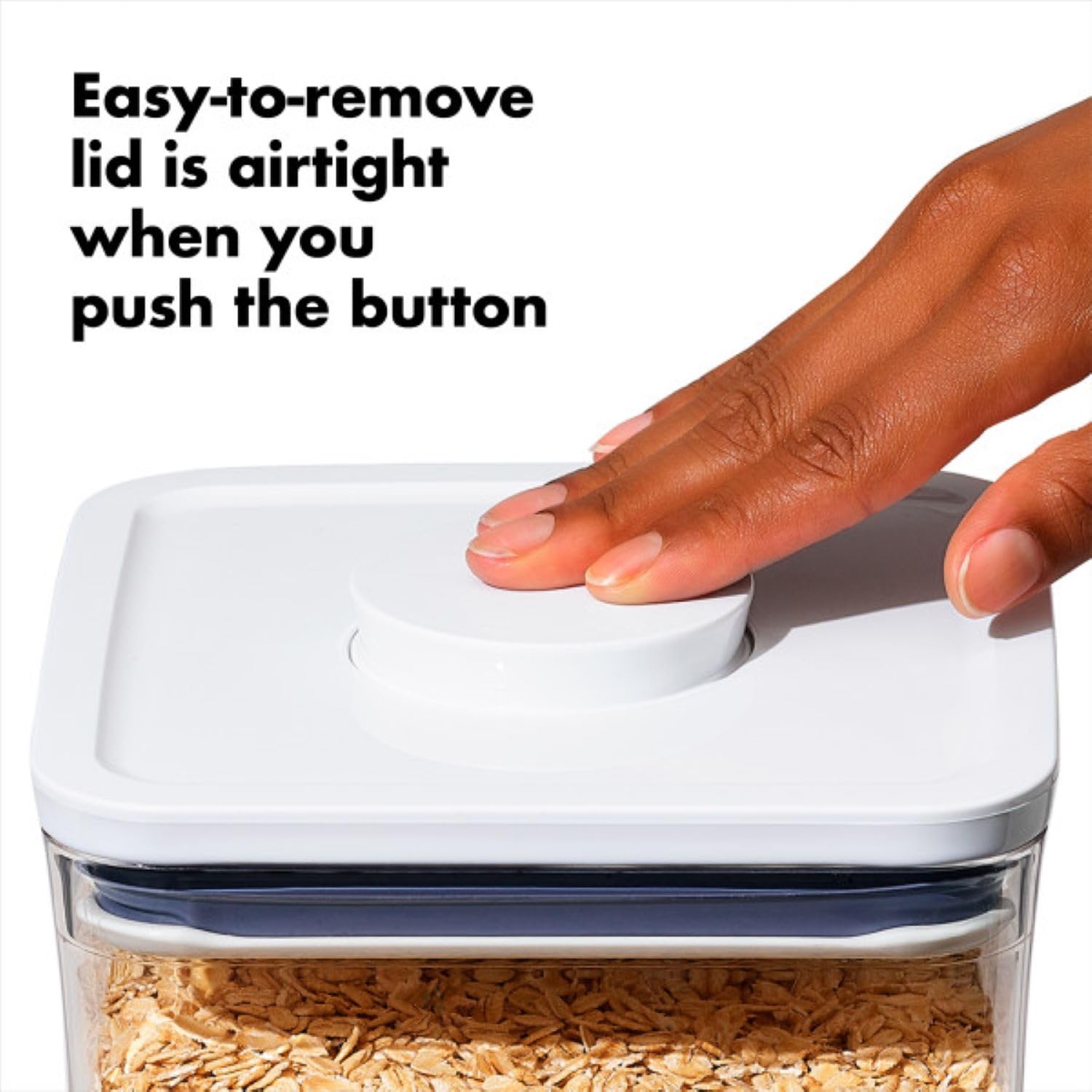 Oxo Good Grips Pop Container - Airtight Food Storage - Big Square Medium 4.4 Qt Ideal For 5Lbs Of Flour Or Sugar