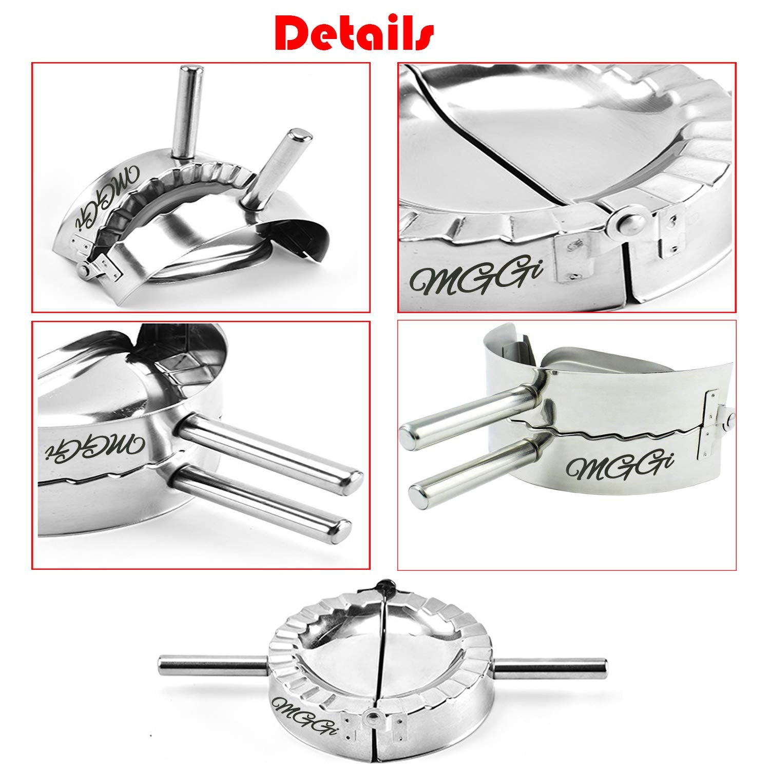 Mggi Stainless Steel Ravioli Mold Pierogi Dumpling Maker,X-Large Size 5'' Goya Empanada Press Mold, Ravioli Mould Crimper,Wraper