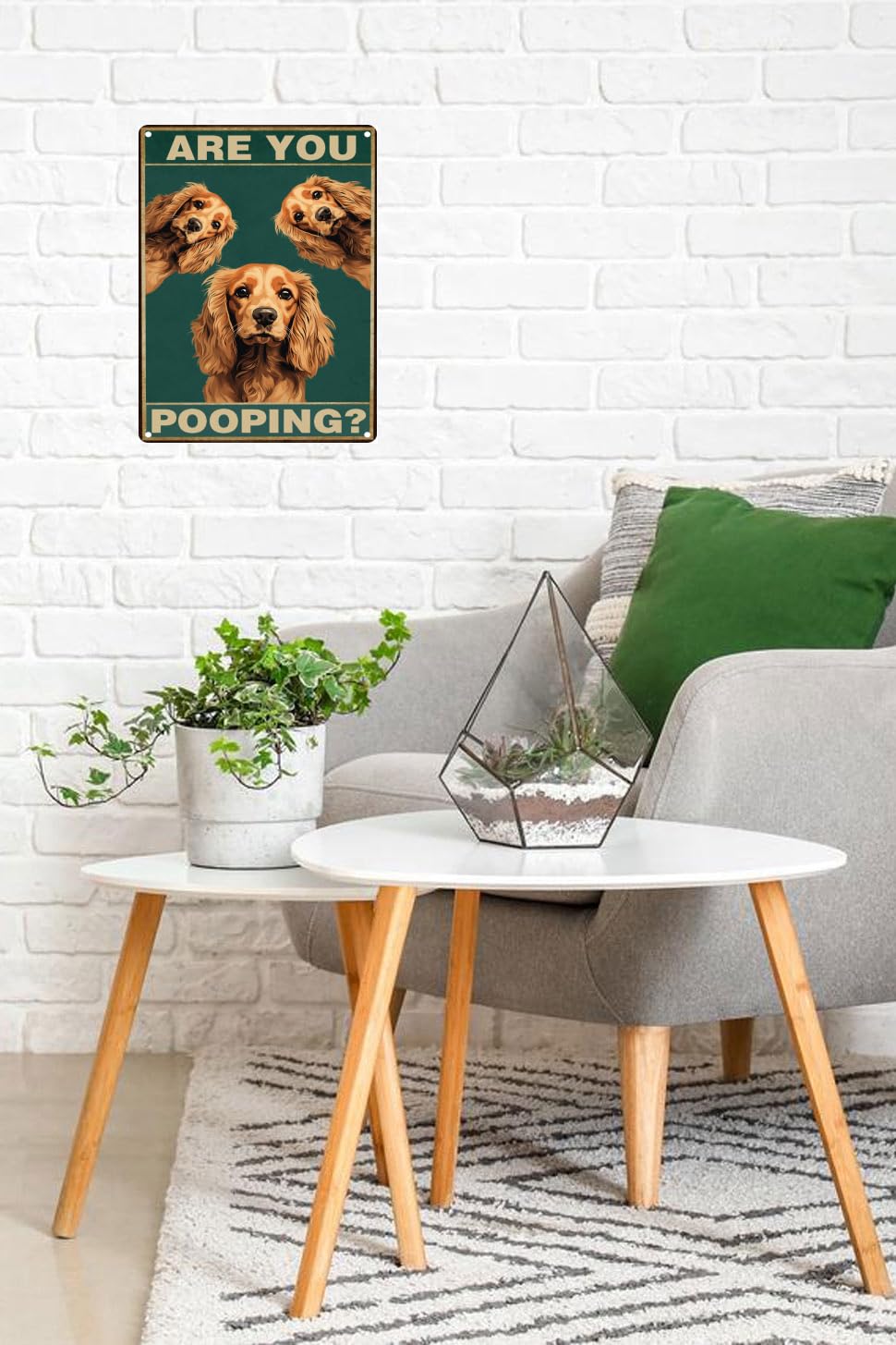 Toppacific Cute Dog 12X8 Inch Are You Pooping Sign Bathroom Decor- Dog Metal Poster Dog Lover Gift Art Funny Dogs Wall Art Decor