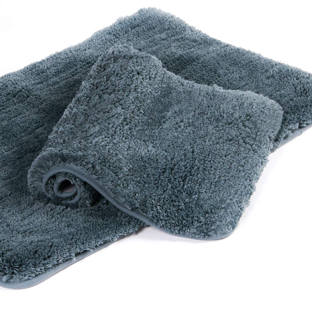 Walensee Shaggy 2 Piece Bath Rug Set, (20 X 32, 2 Pack Set, Slate) Bathroom Rug Set Bath Mats For Bathroom Machine Wash/Dry Abso