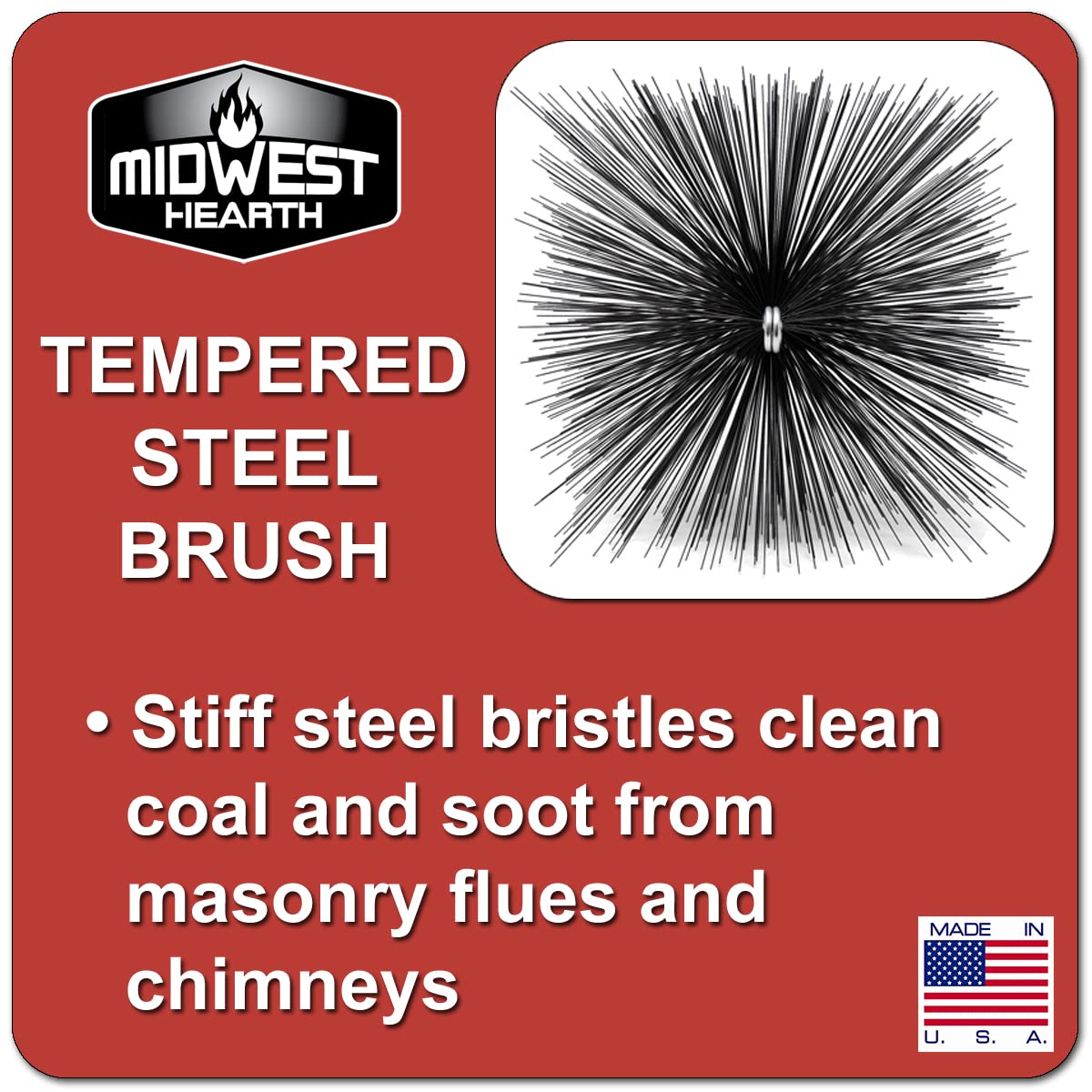 Midwest Hearth Square Wire Chimney Cleaning Brush (11-Inch Square)