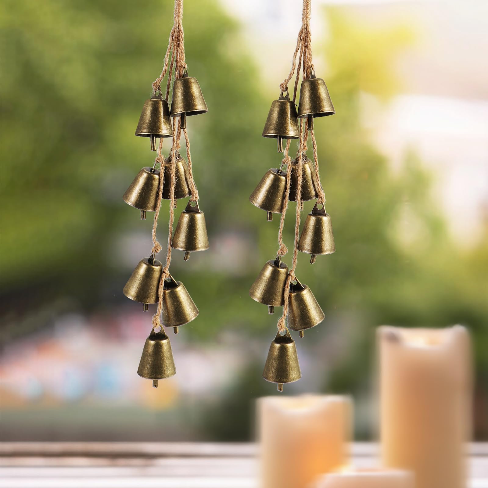 2 Pack Witch Bells for Door Knob Protection Outdoor Bells Hanging Bells for Door knob Witches Bells Magic Wind Chimes for Home P