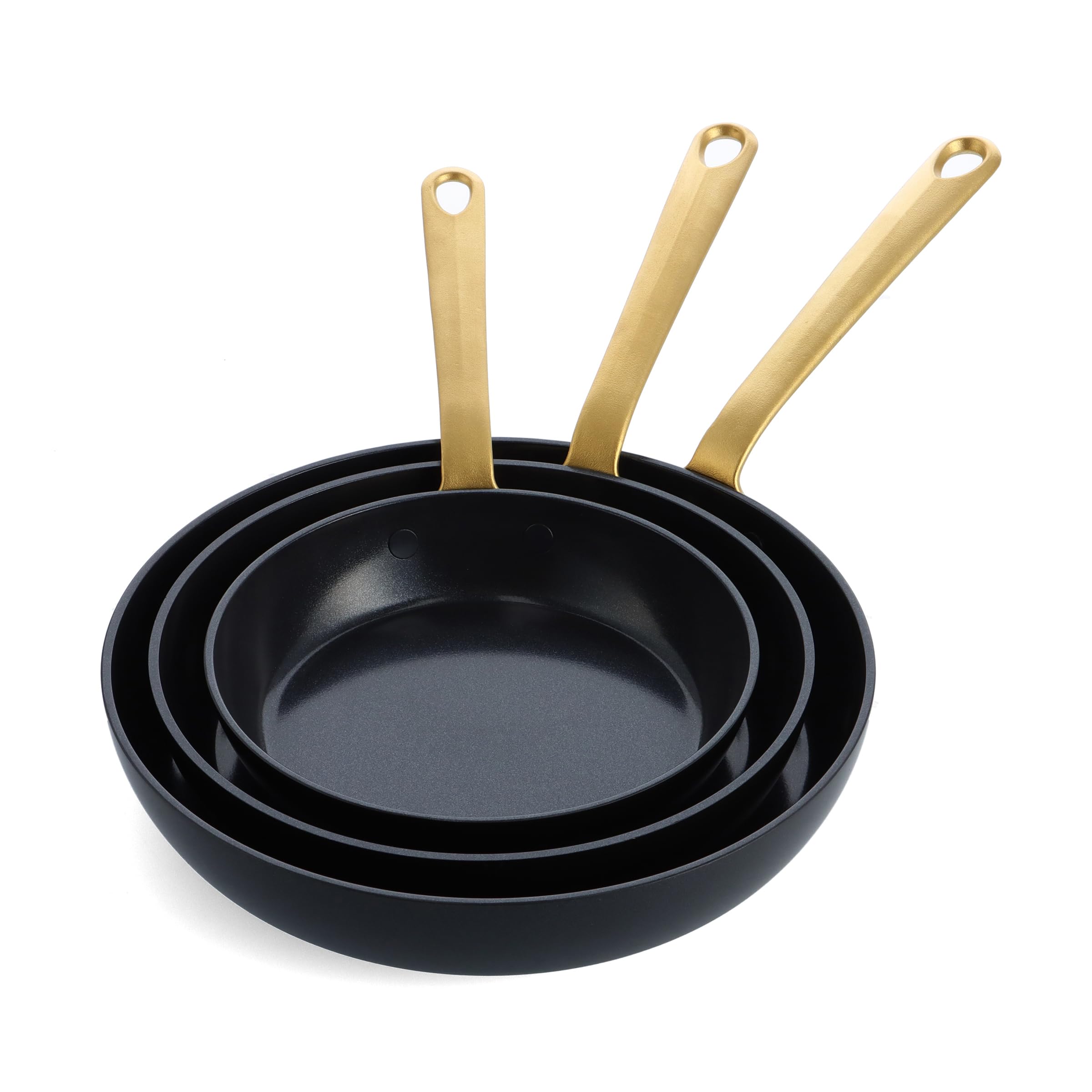 GreenPan Craft 8 9.5 and 11 3 Piece Frying Pan Skillet Set, Healthy Ceramic Nonstick, NonToxic PFASFree, Dishwasher S