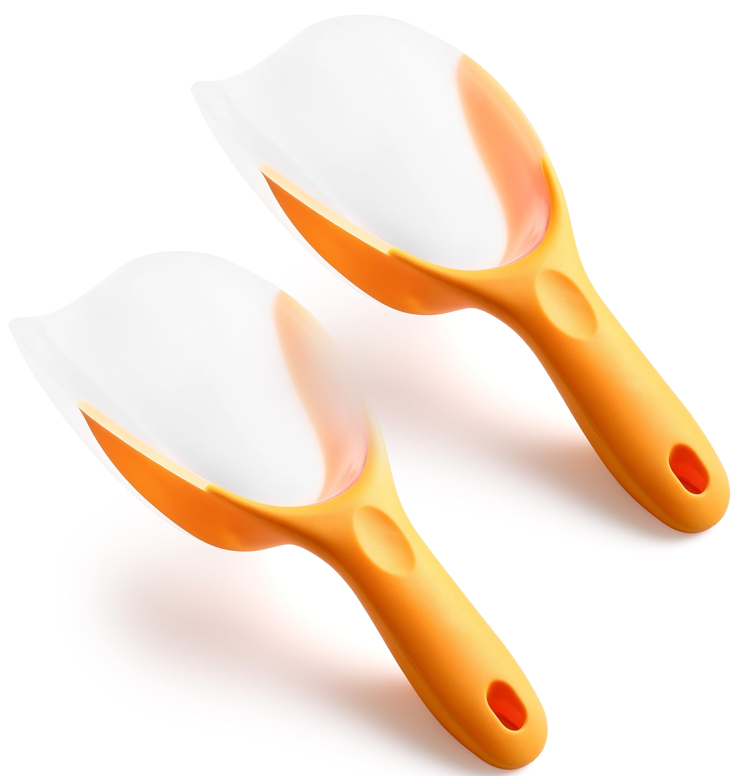 Spring Chef Magnetic Ice Scoop for Freezer Bin - Contoured Translucent Plastic Scoop with Soft Grip Handle - Kitchen Scoopers fo