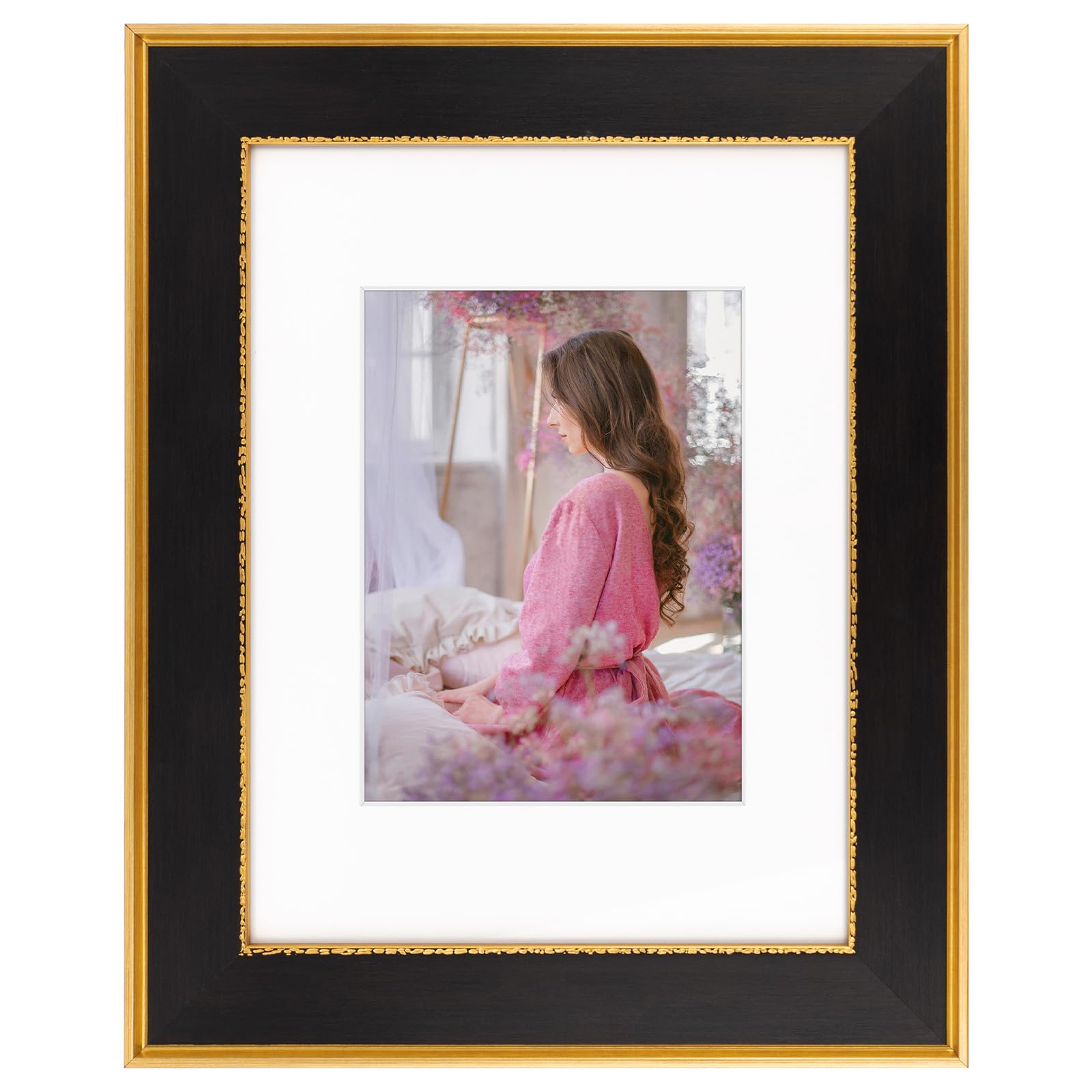 Space Art Deco, 9x12 Picture Frame with Mat for 6x8 Photo or Display 9x12 Poster/Photo/Print Without Mat, Shatter Resistant Glas