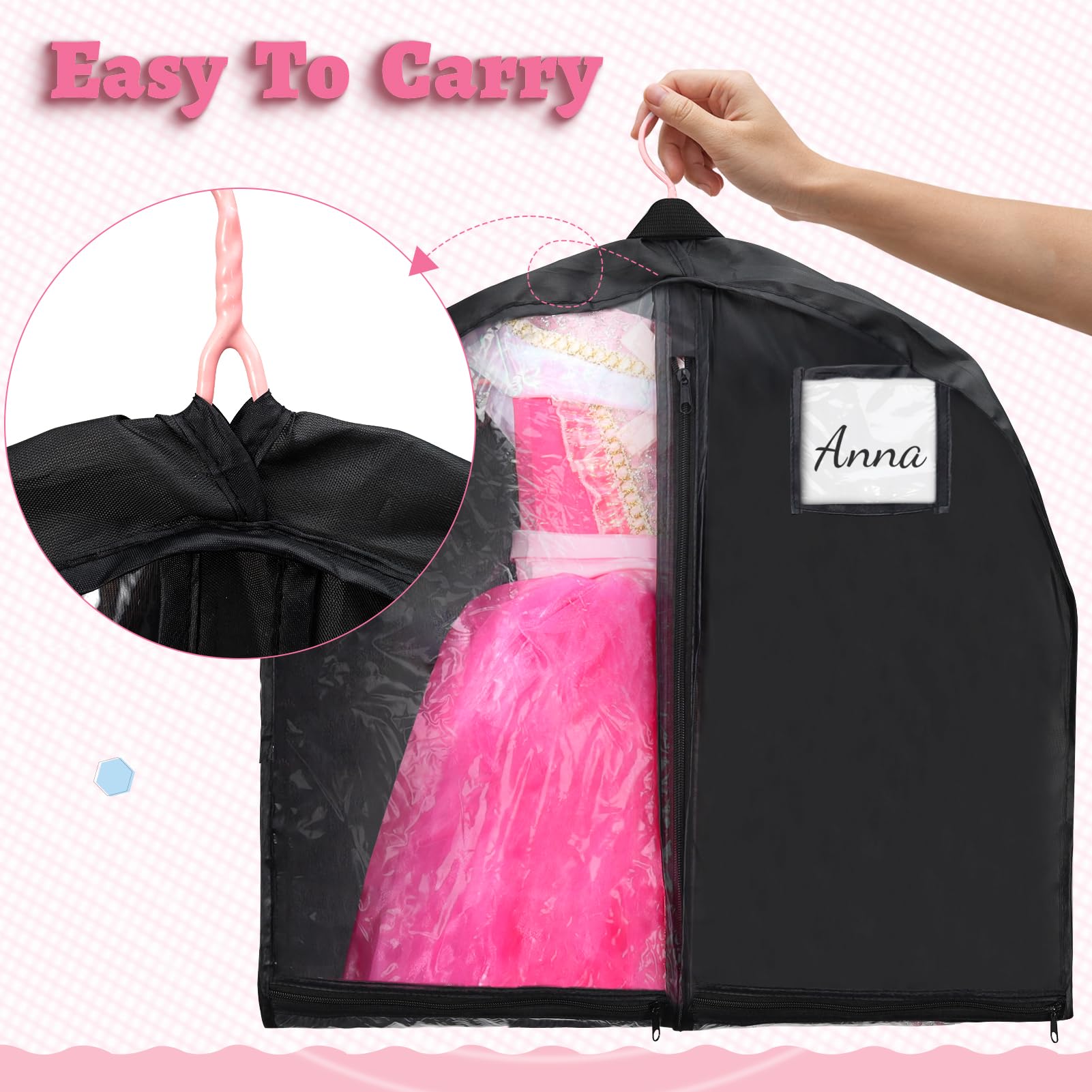 2 Pack Kids Garment Bags For Dance Costumes,Breathable Dance Costume Garment Bag For Competition,Waterproof Hanging Garment Bag