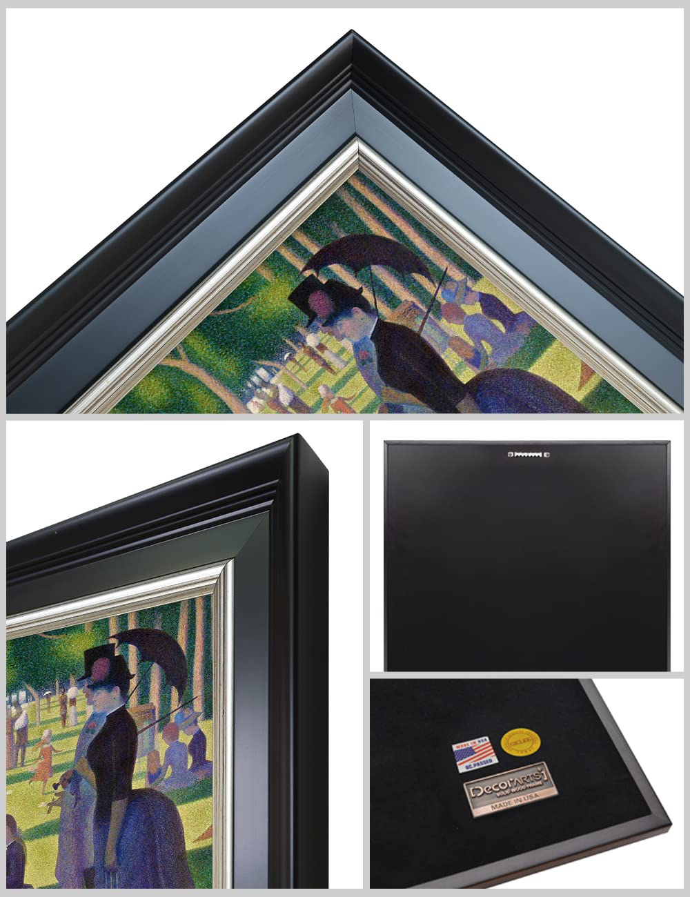 Decorarts - A Sunday On La Grande Jatte By Georges Seurat. Classical Style Solid Wood Framed, Giclee Prints Ready To Hang. Frame