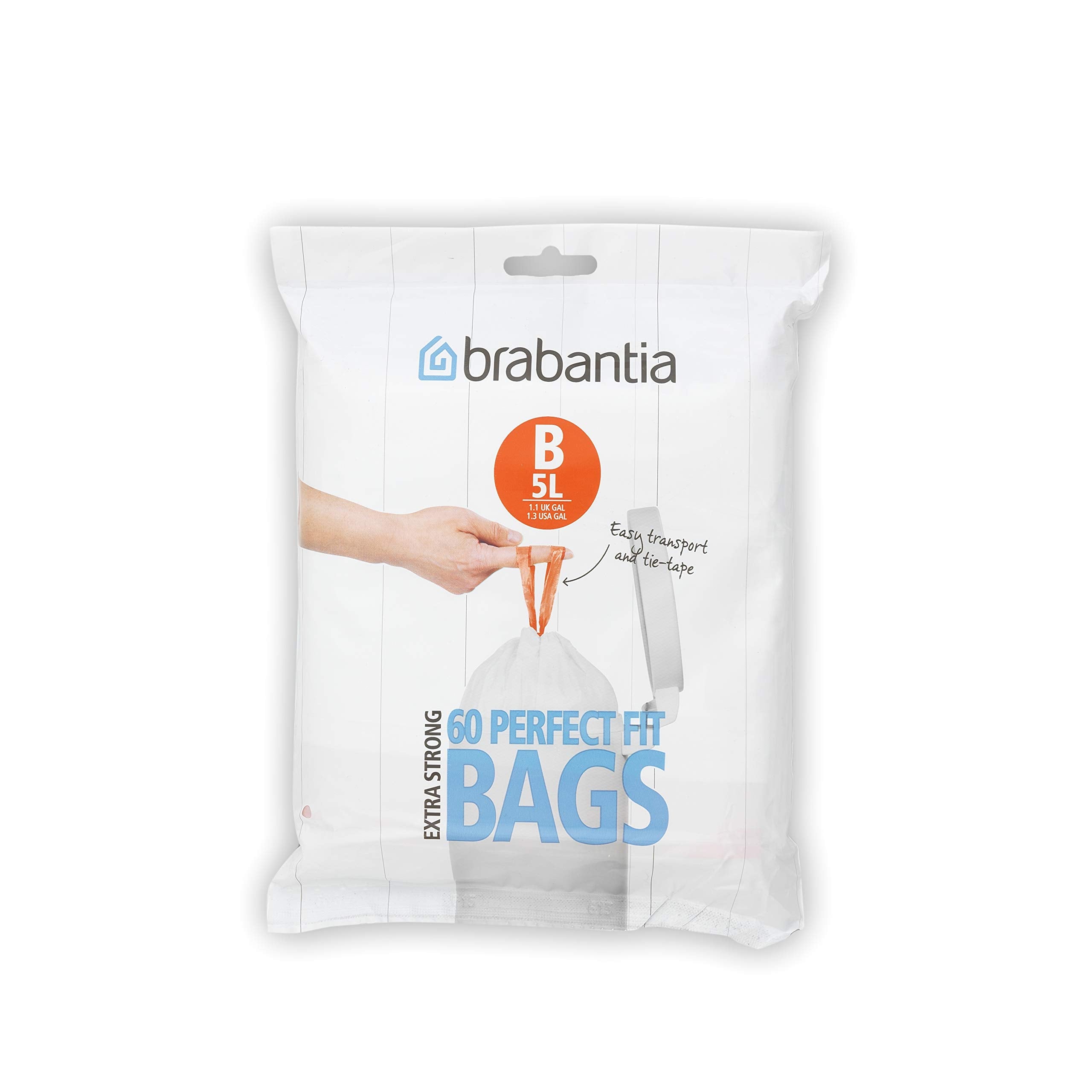 Brabantia Bin Liners, Size B, 5 L - 60 Bags