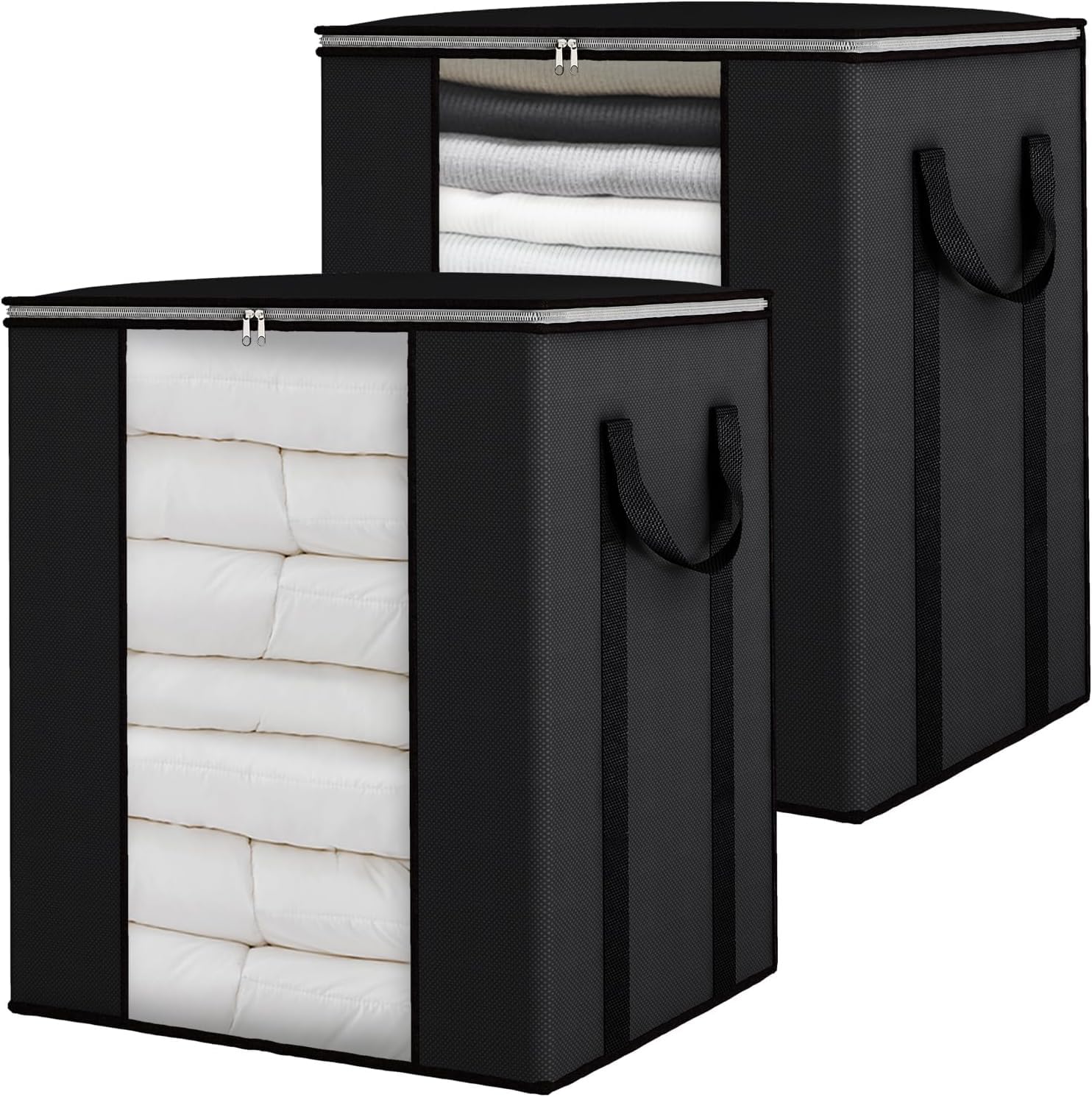 Hollio Extra Large Clothes Storage Organizer With Reinforced Handle Transparent Blanket Storage Bag Saree Bag/Lehnga/Winter Clot