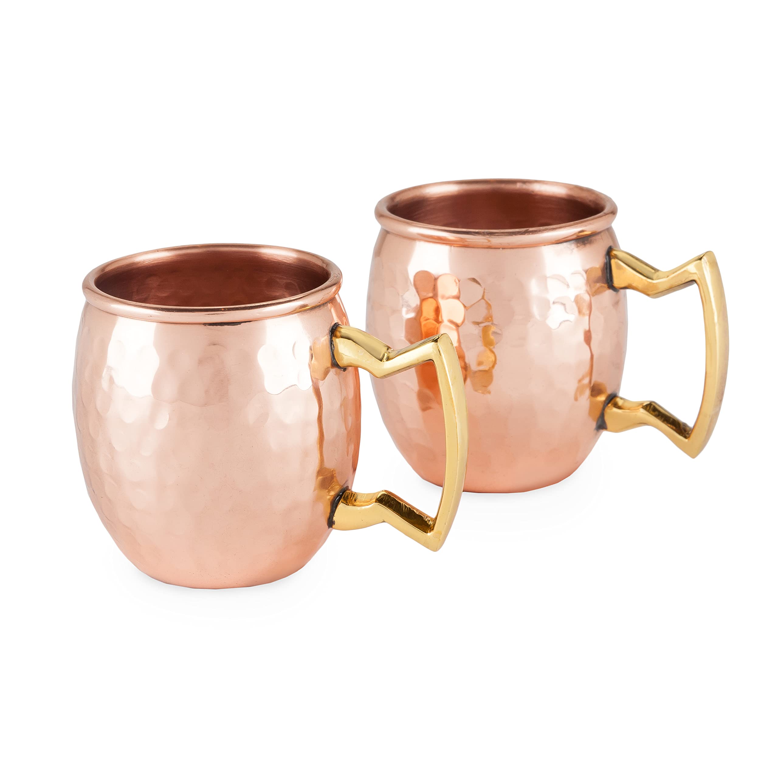 Twine Old Kentucky Home Hammered Moscow Mule Shot Glasses, Copper Bar Cart Accessories, Set Of 2, 2Oz, Copper