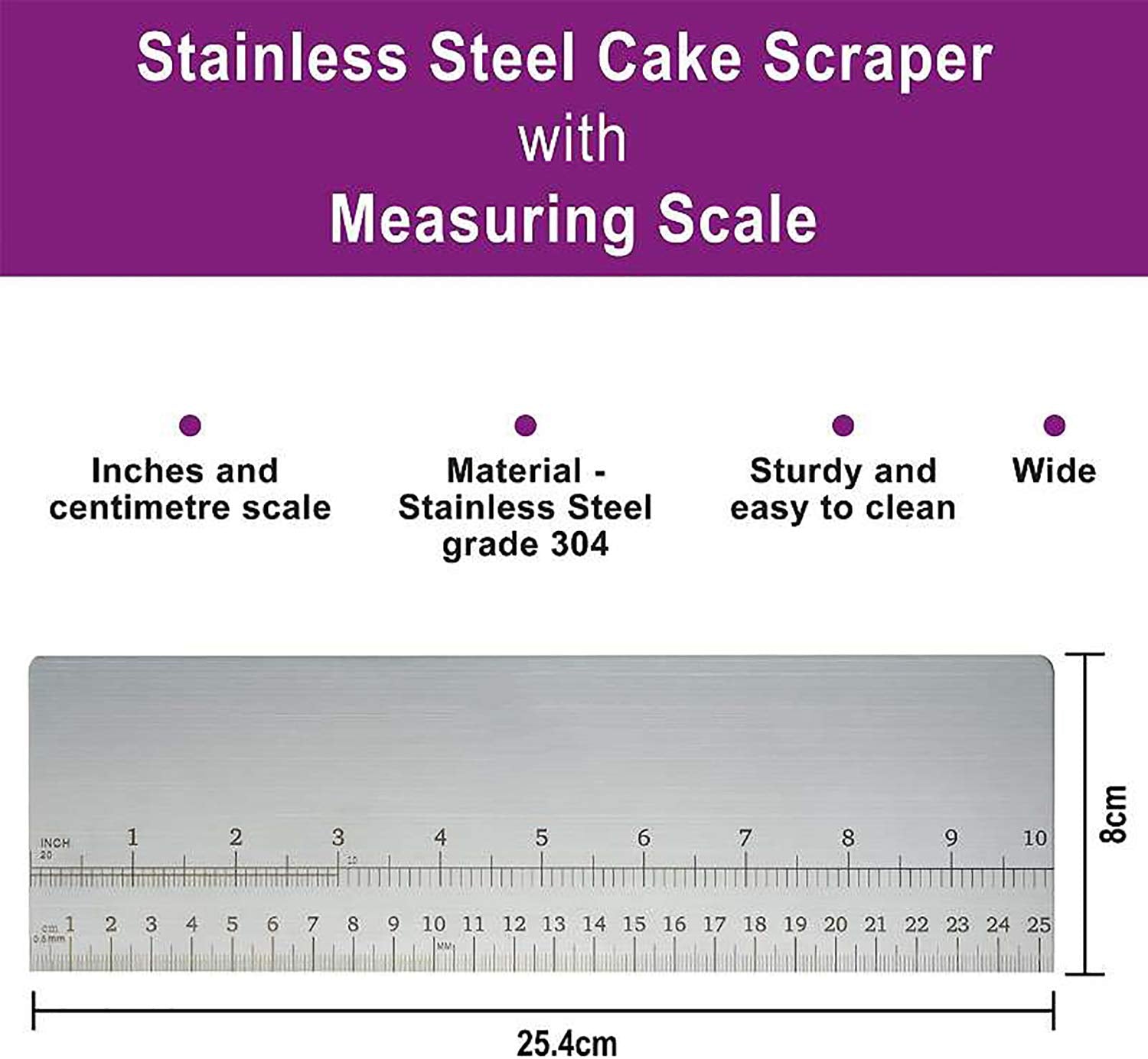 10inch Metal Cake Scraper Stainless Steel Cake Edge Smoother for Buttercream  Cake Decorating Comb