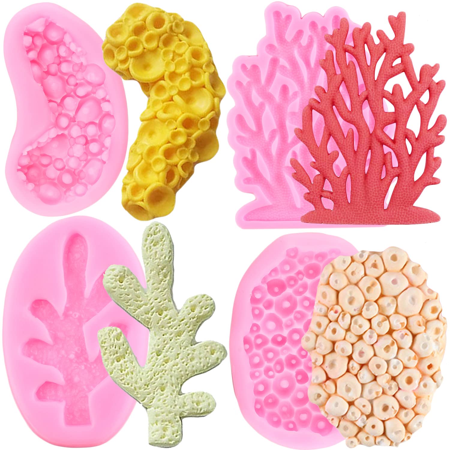 Zixiang Sea Coral Silicone Molds Seaweed Fondant Mold For Chocolate Candy Cake Decoration Cupcake Topper Polymer Clay Gum Paste