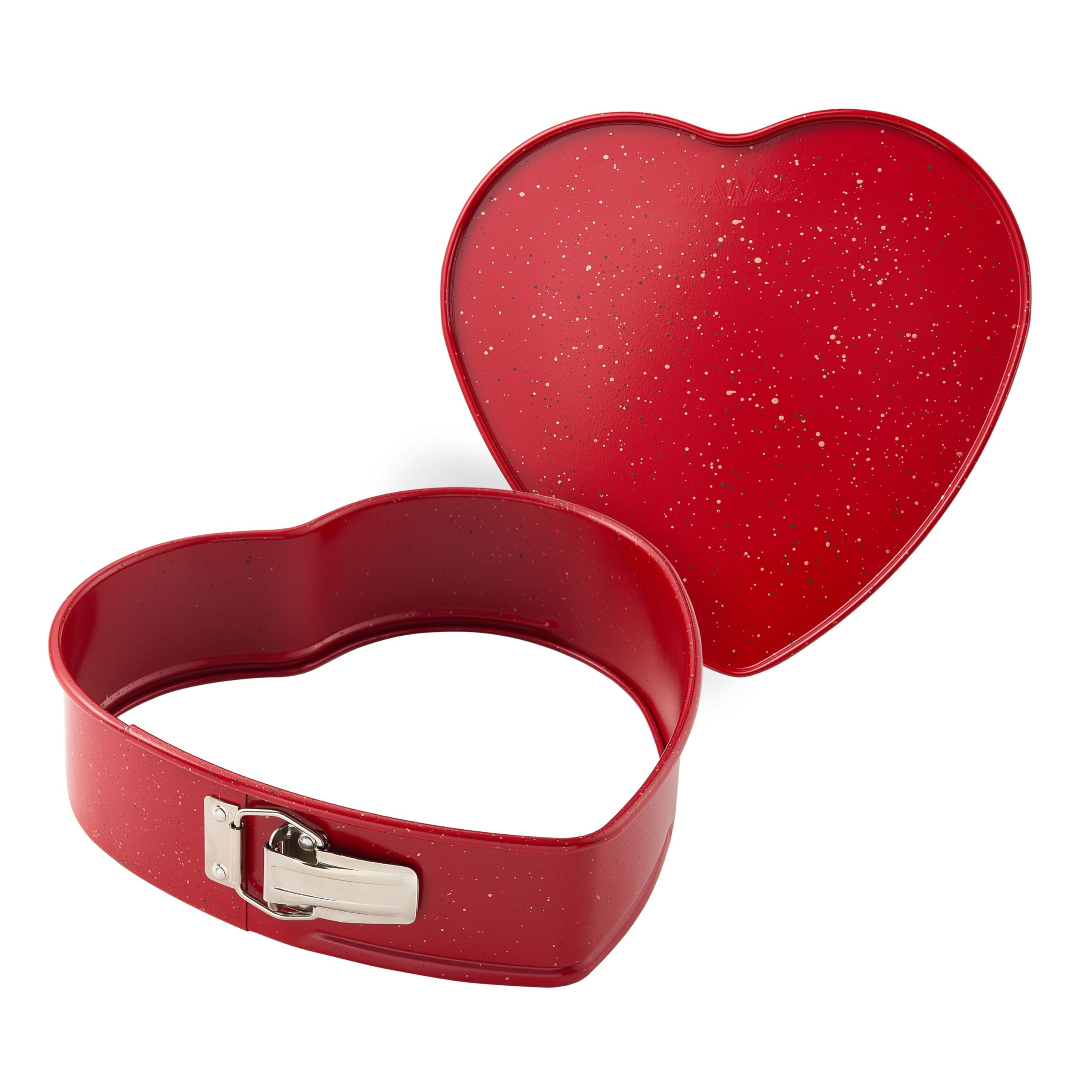 Casaware Heart Springform 10-Inch Pan, Ceramic Coated Nonstick Red Granite