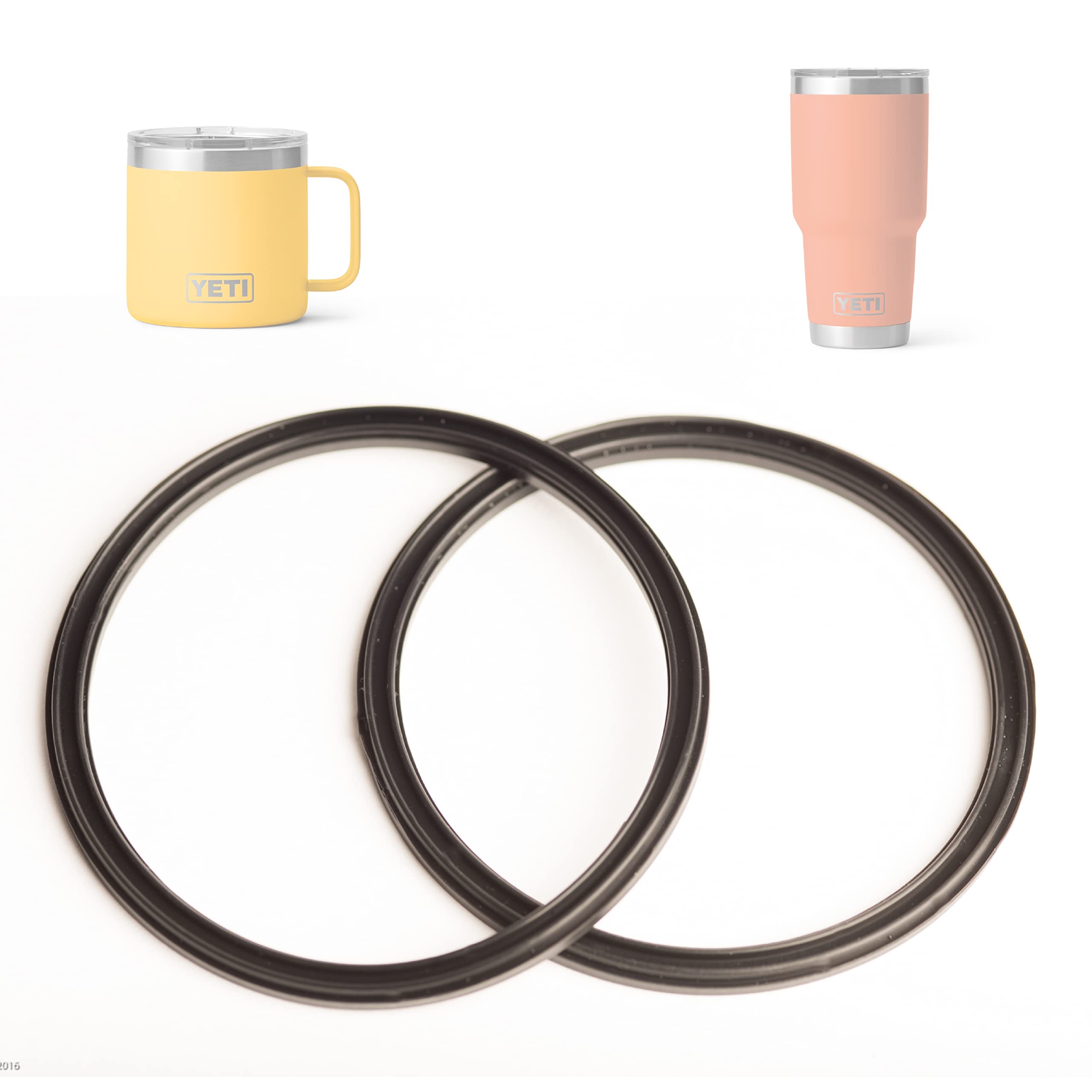 2 Pack New Oem Replacement Rubber Lid Seals For 14 Or 30 Ounce Insulated Stainless Steel Tumbler Lids Such As Yeti Rtic Ozark Tr