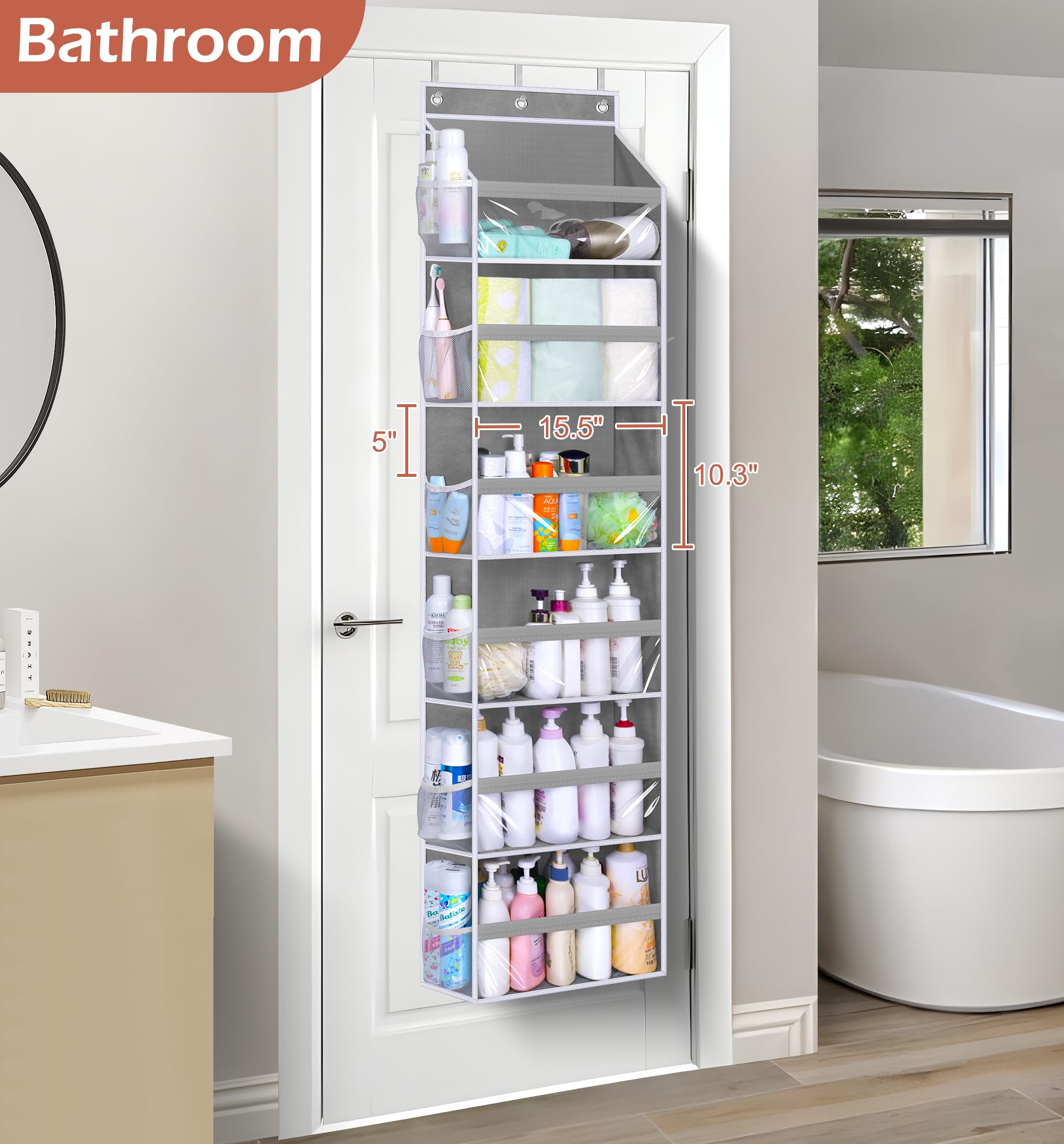 Misslo Over The Door Organizer Hanging Storage With 6 Large Pockets 12 Side Pockets Closet Door Organizer Heavy Duty Baby Organi