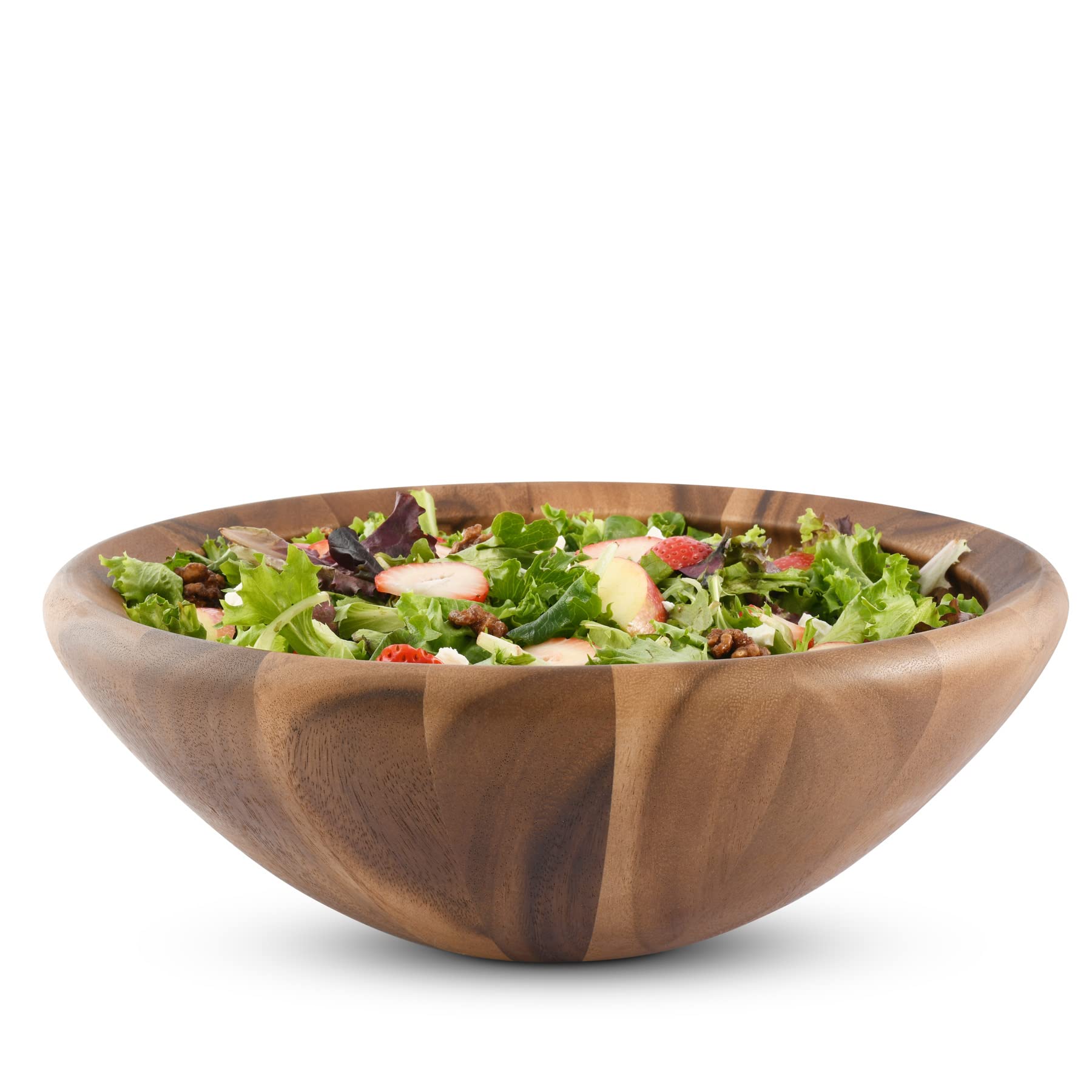 Arthur Court Acacia Wood Modern Bowl For Fruits Or Salads 6 Inch Tall 16 Inch Diameter Wavy Large