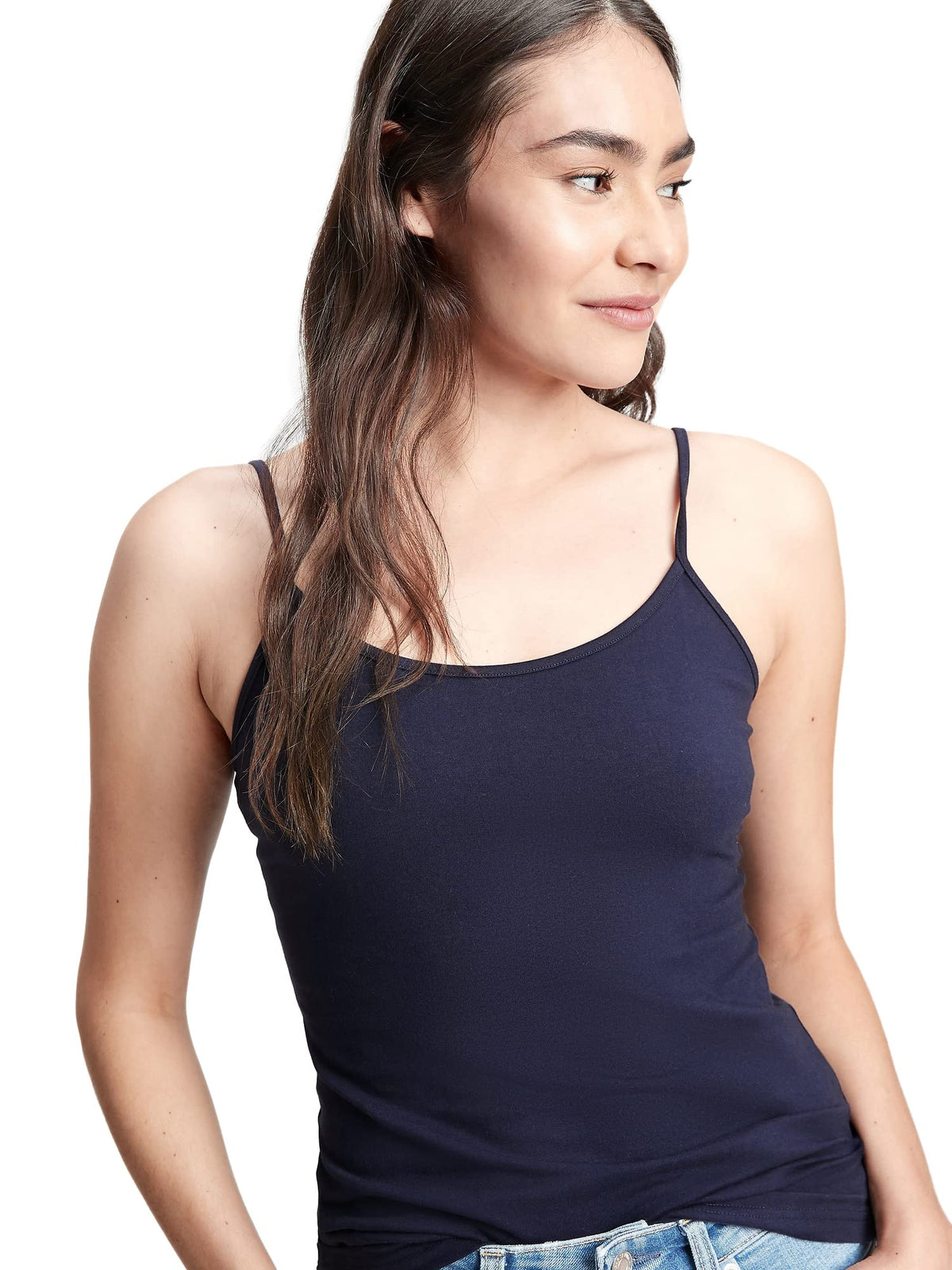 Gap Womens Contemporary V-Sl Fitted Cami Navy Uniform Medium Tall
