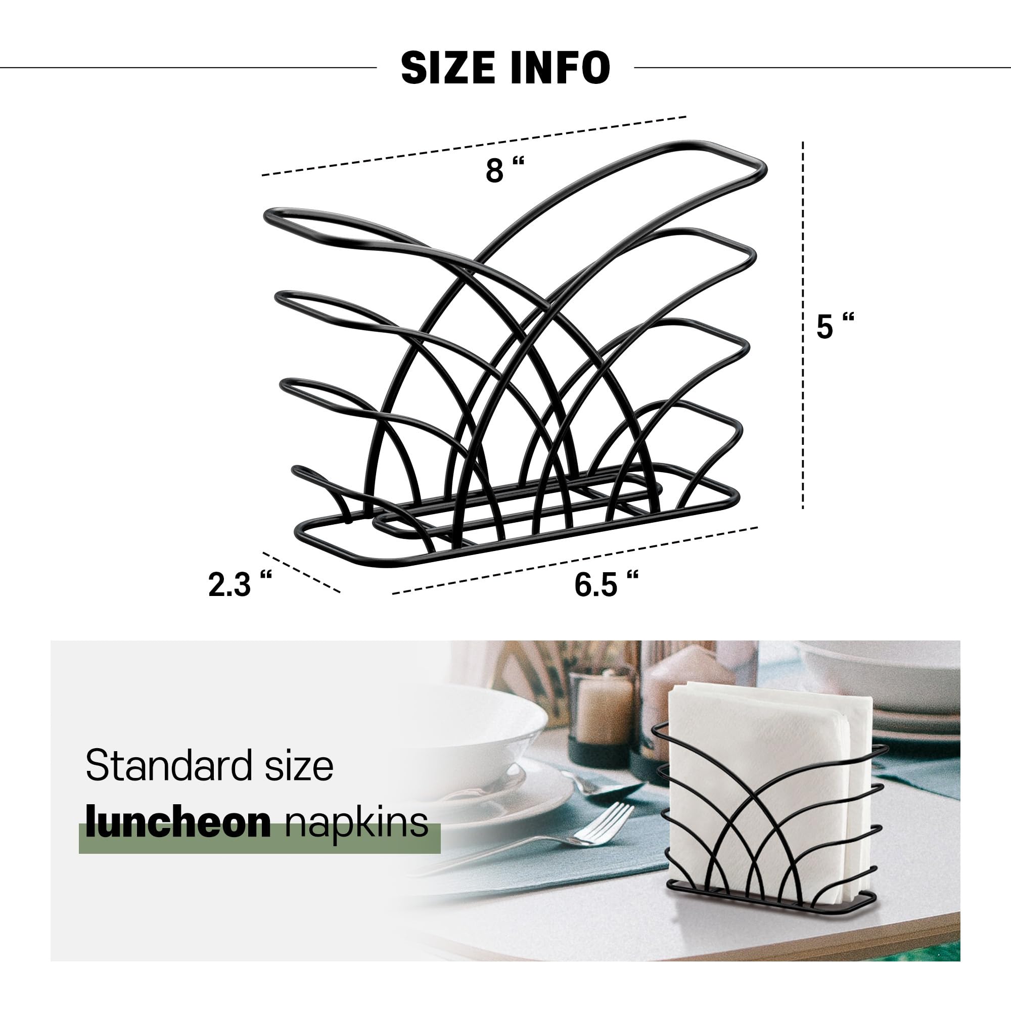 Levimetree Black Napkin Holder For Table Modern Dining Table D  Cor Napkin Holder For Kitchen Table Serviette Holder Tissue Disp