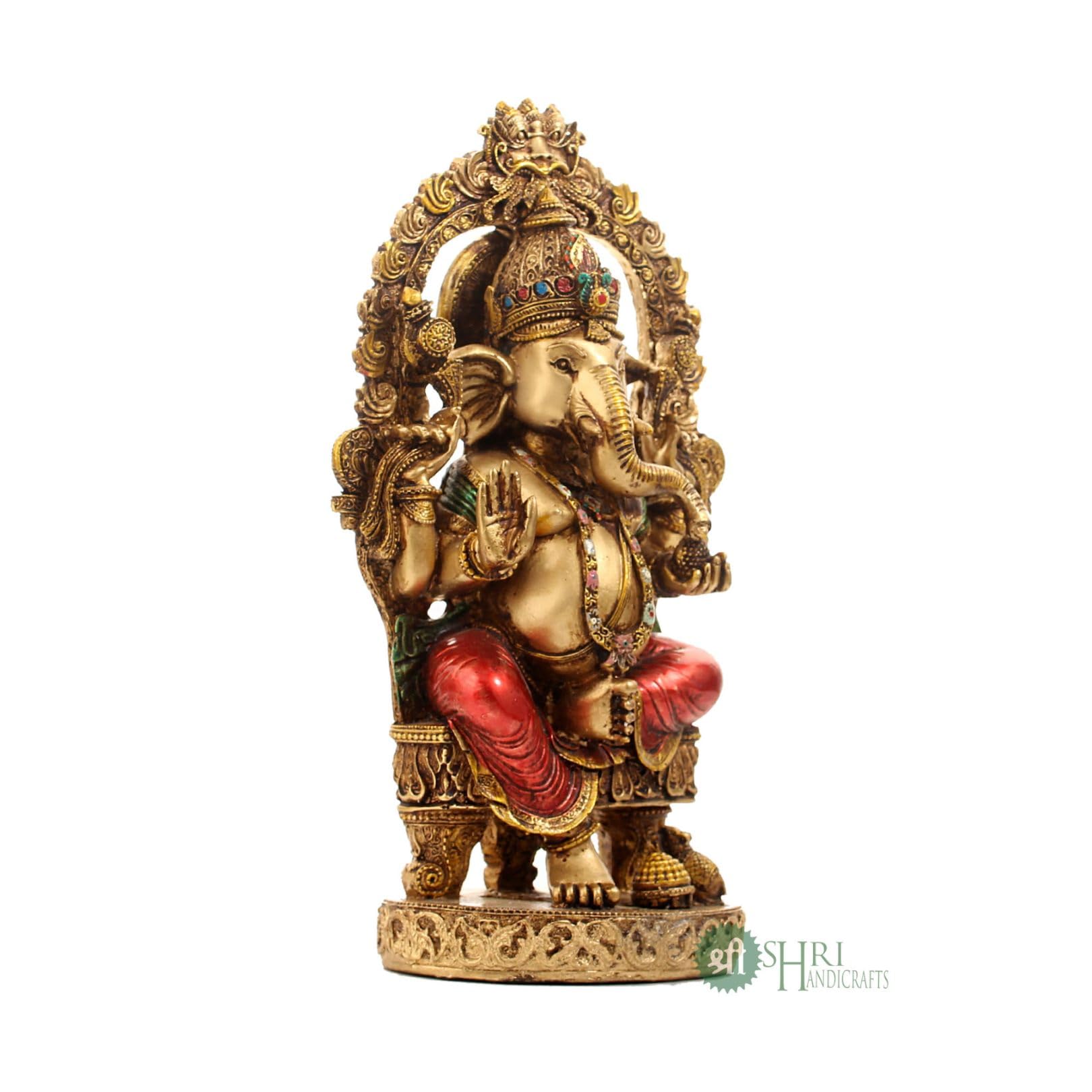 Profound Craft Resin 10 Ganesh Mehrav Copper Finish Hindu God Statue Ganpati Ganesh Idol Figurine Decoration And Pooja Gifting P