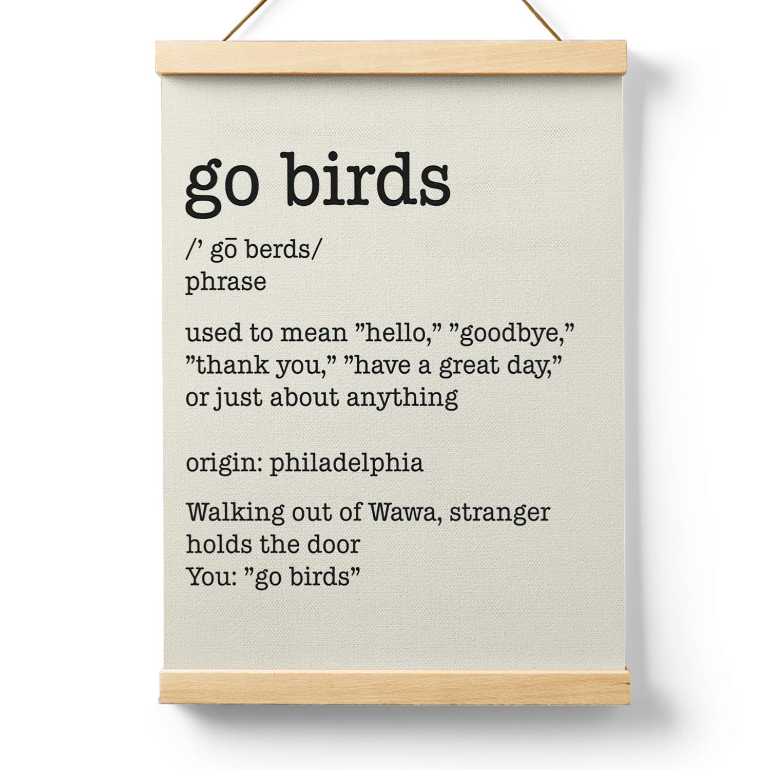 Ryeolo Football Go Birds Definition Wooden Poster Hanger Frame 12.5X17 Inch,Go Birds Poster Hanger Frame,Motivational Wooden Han