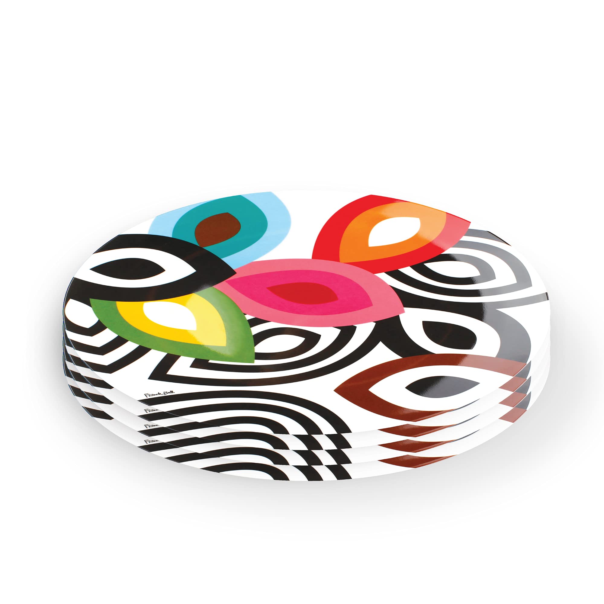 French Bull Plates - 4 Piece Set - 11 inch Melamine Dinner Plate Set - Melamine Dinnerware for Indoor and Outdoor - Foli