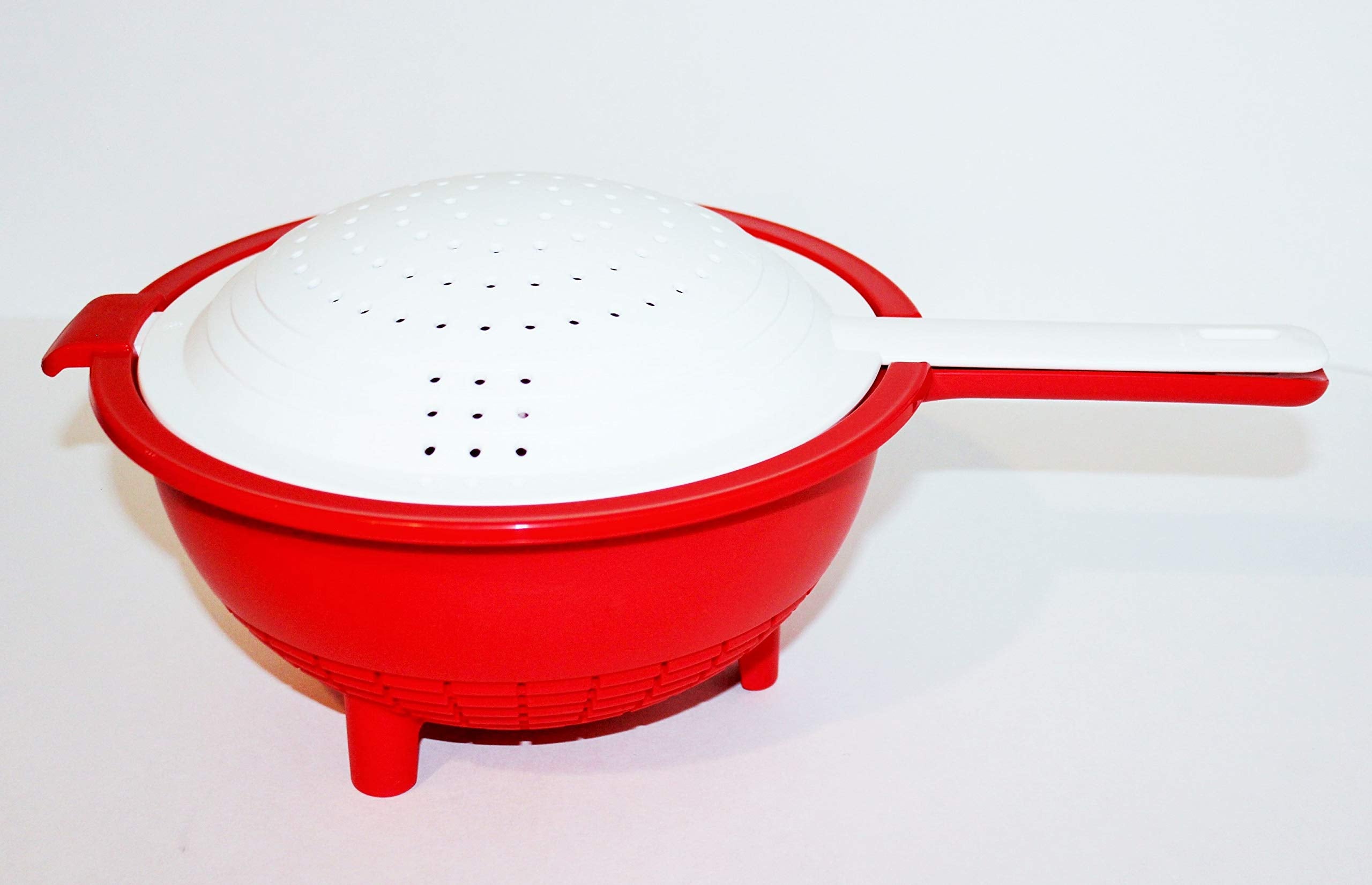 Tupperware Double Colander In Red And White