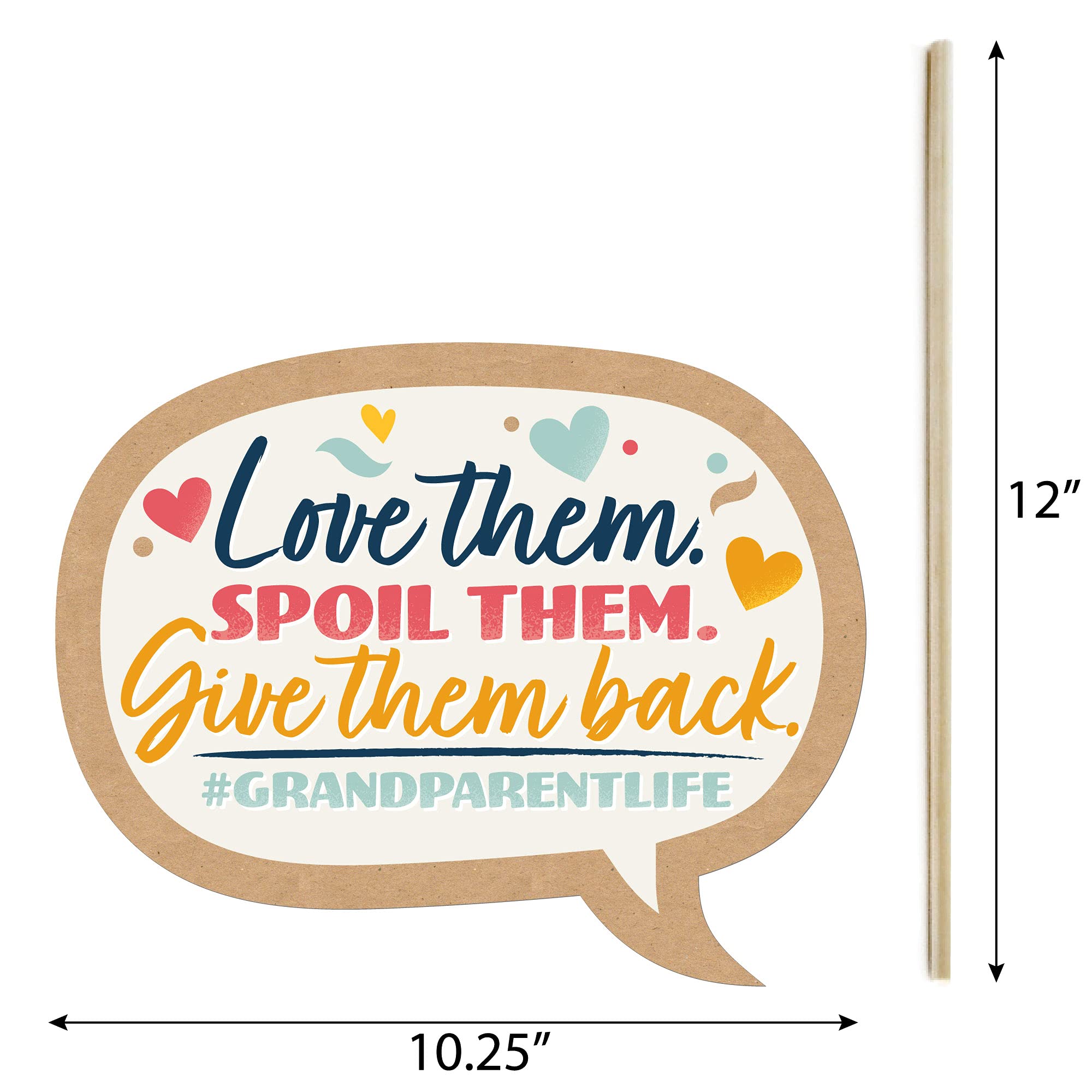 Big Dot Of Happiness Funny Happy Grandparents Day - Grandma & Grandpa Party Photo Props - Photo Booth Prop Kit - Happy Grandpare