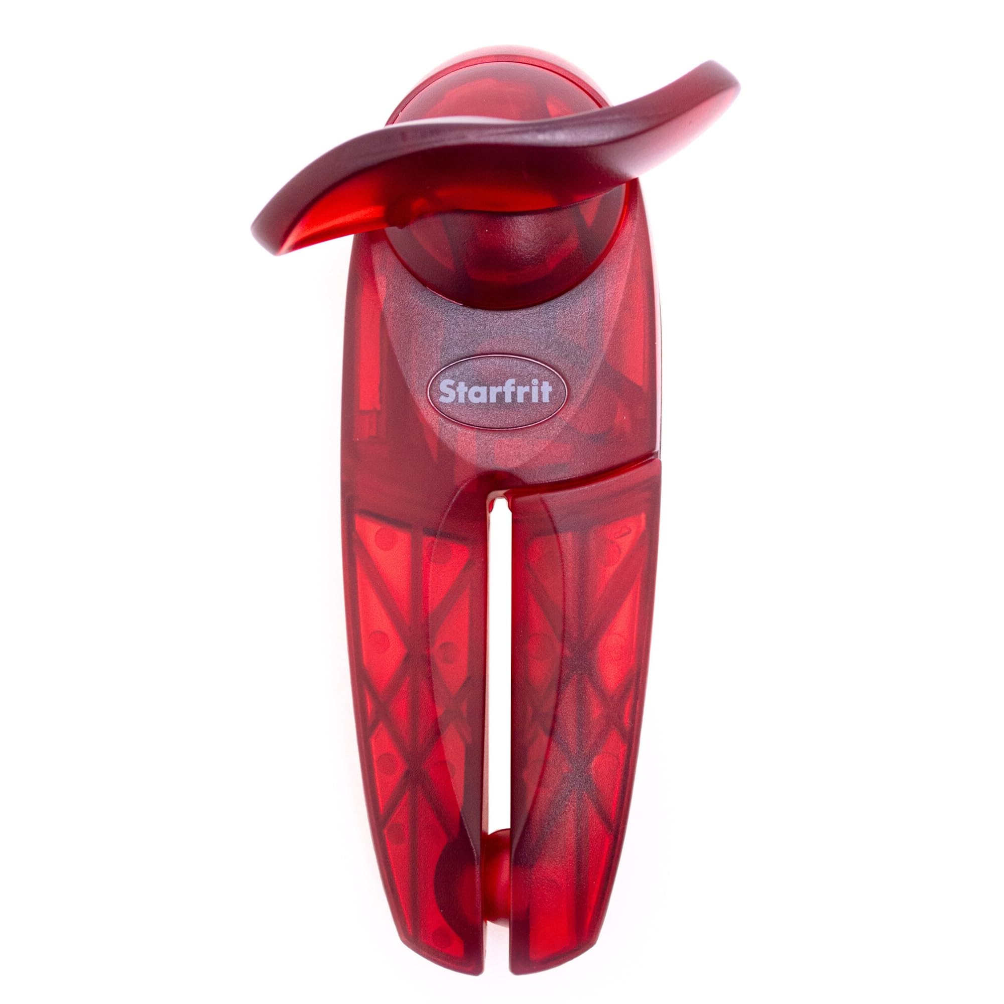 Starfrit Little Beaver Can Opener - Safe - Holds and Leaves No Sharp Edges on Lid - Comfort Grip - 3 year warranty - Red