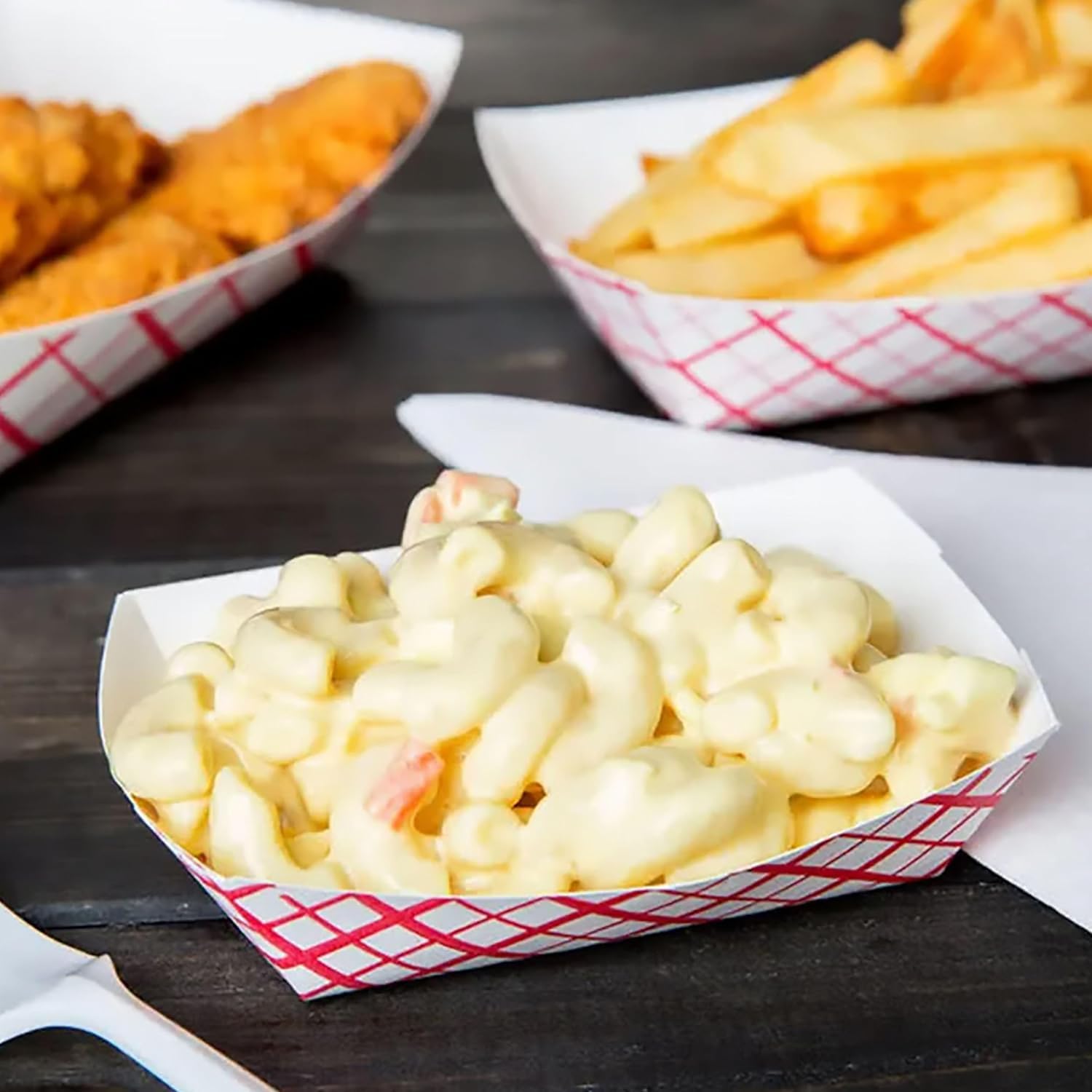 Concession Essentials 1Lb Paper Food Trays. Heavy Duty, Grease Resistant- Pack Of 100Ct