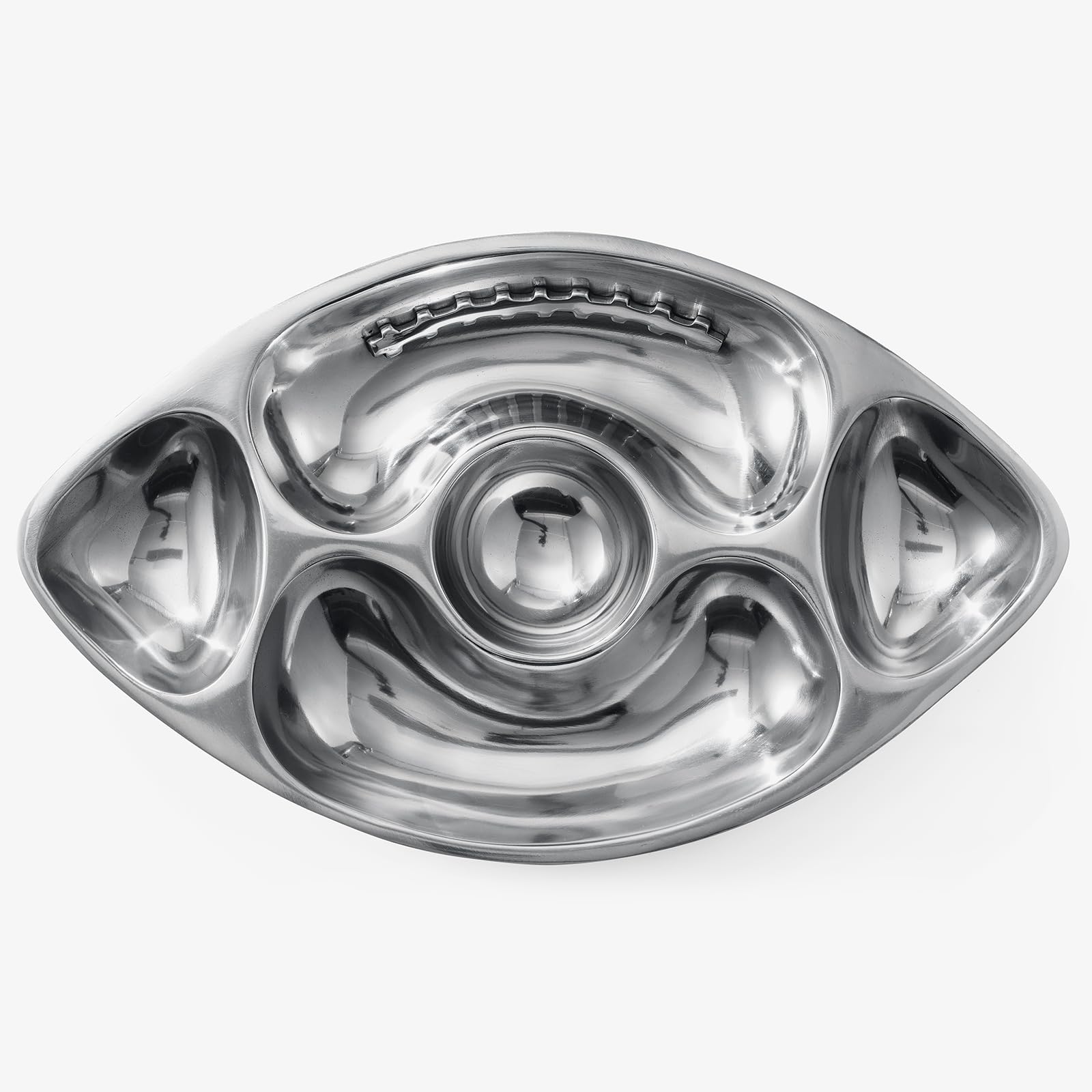Football Tailgate Superbowl Serving Bowl Silver Brass Snack