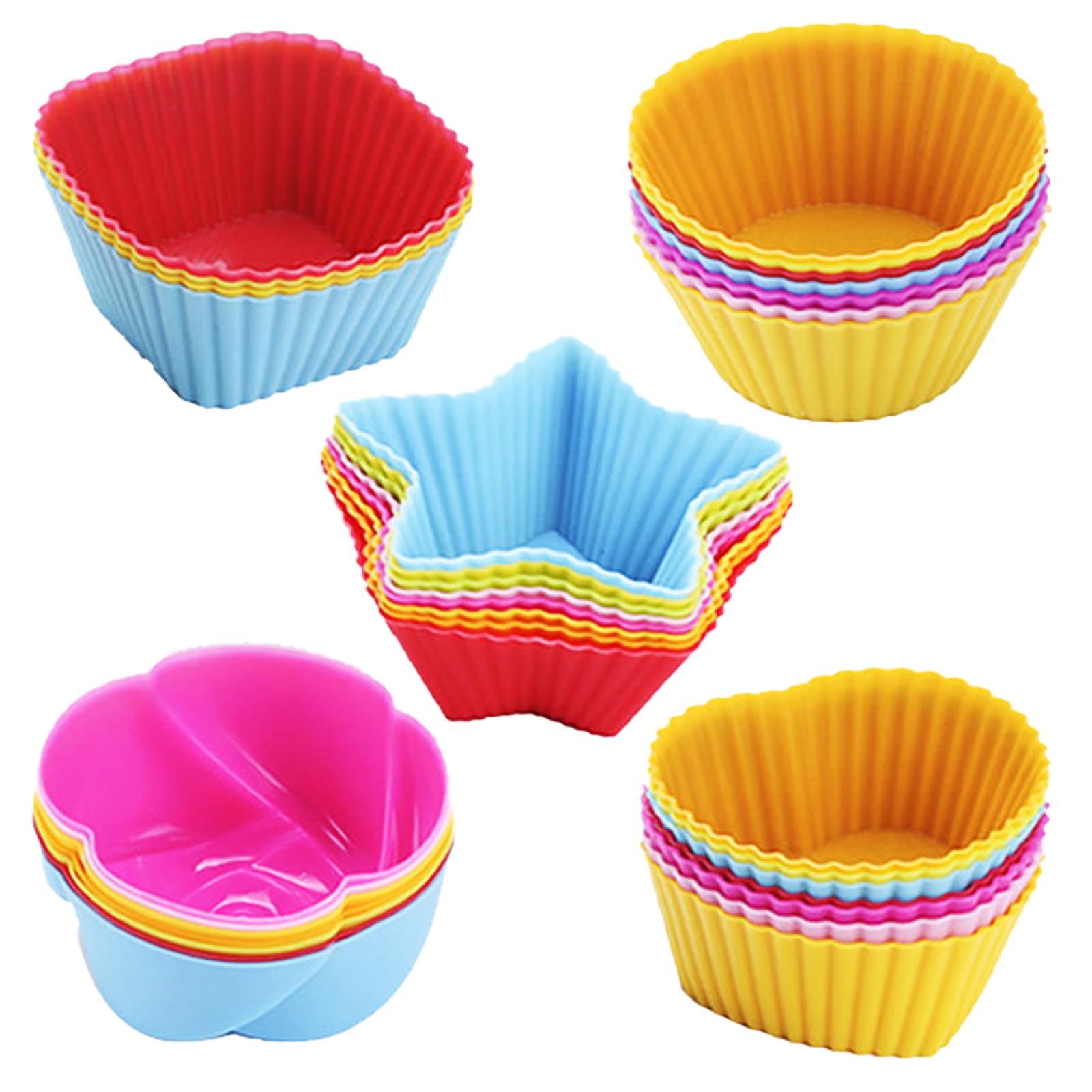 Reusable Silicone Cupcake Baking Cups 12 Pack, 2.75 Inch Silicone Baking Cups, Reusable & Non-Stick Muffin Cupcake Liners For Pa